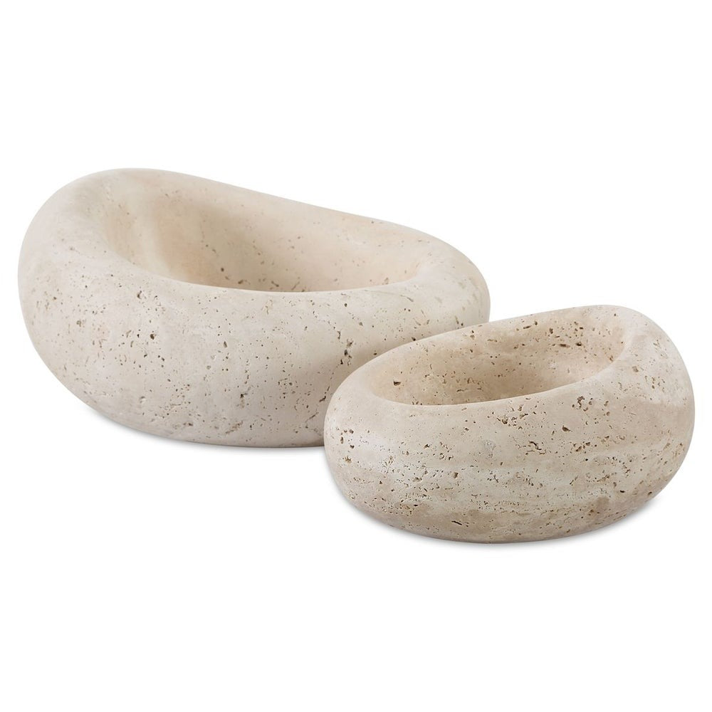 Swaddle Bowls in Travertine Set of 2 by Uttermost