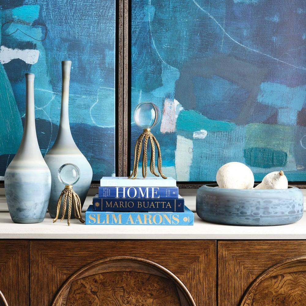 Under the Sea Octopus Ornament in Brass - Set of 2 by Uttermost