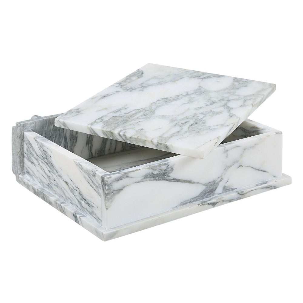 Novel Box in Arabescato Marble Large by Uttermost