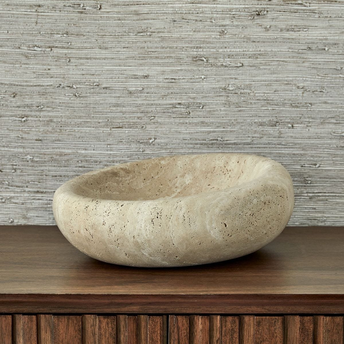 Swaddle Bowl - Travertine Large by Uttermost