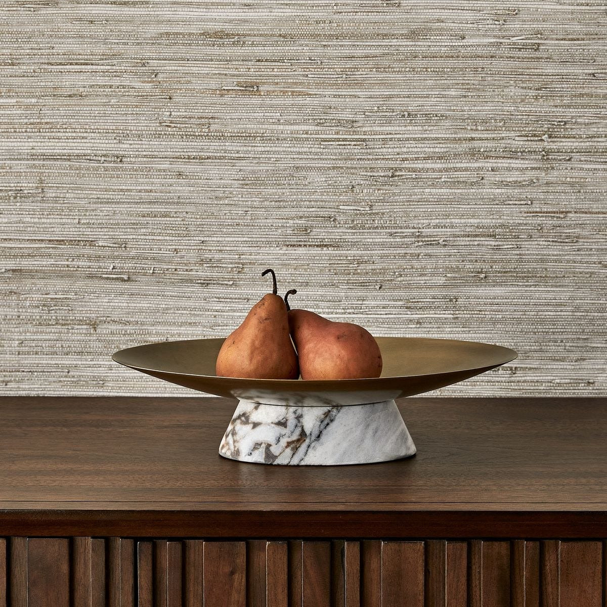Coup de Grace Low Bowl - White Chocolate Marble by Uttermost