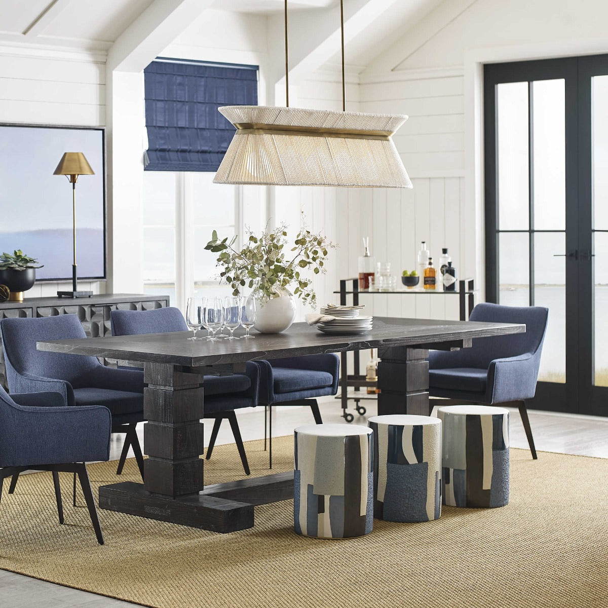 Highly Strung 5 Light Linear Pendant in White by Uttermost