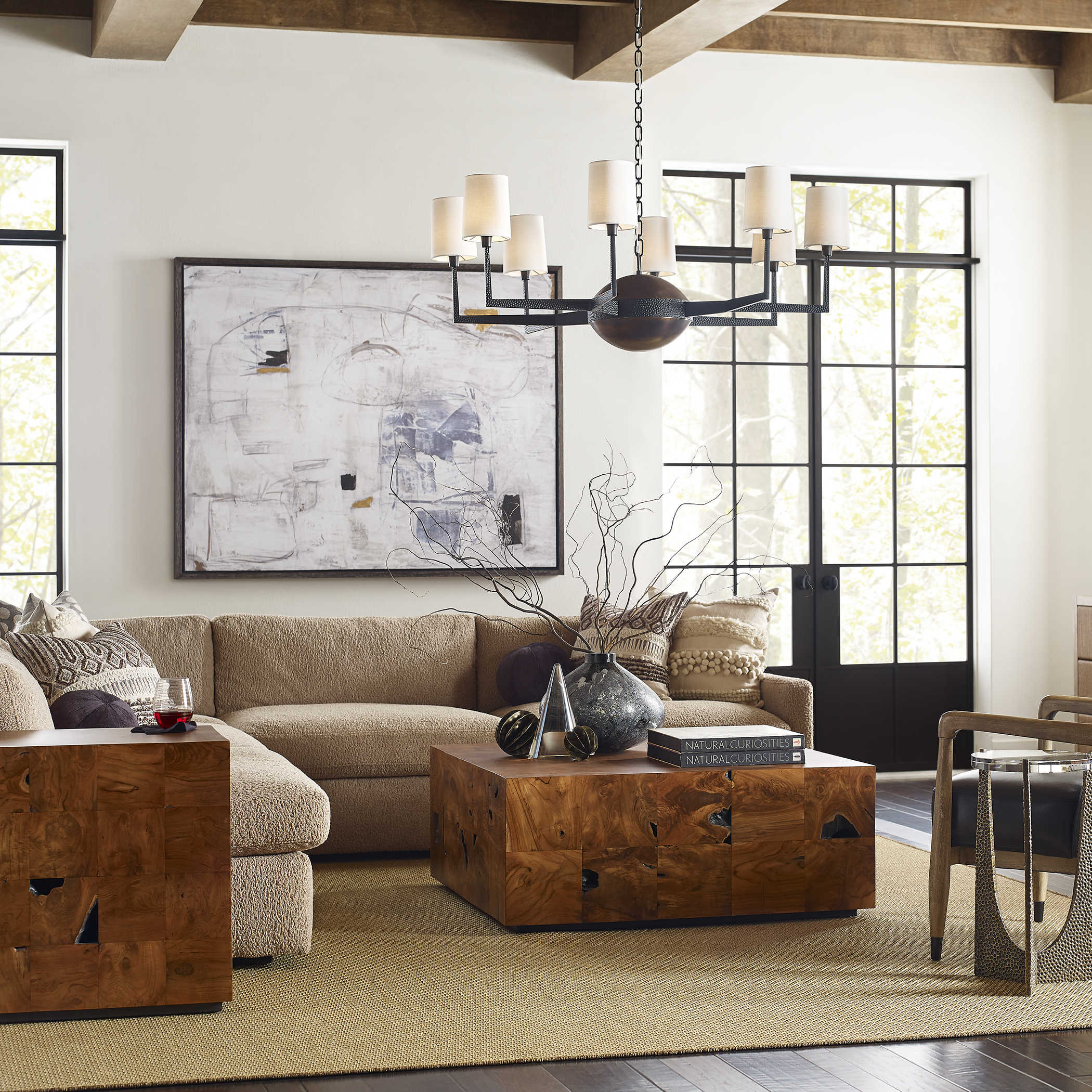 Teak Tac Toe Coffee Table - Carmel by Uttermost