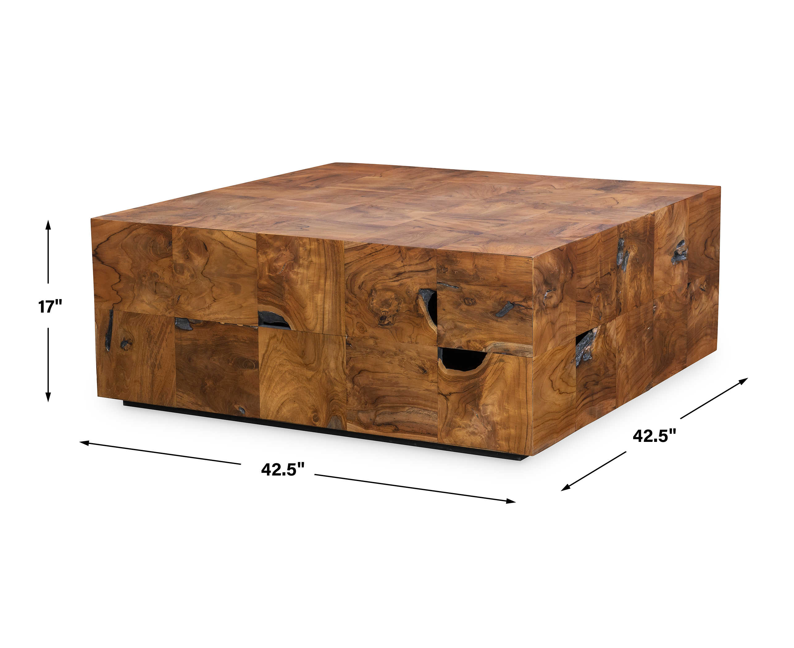 Teak Tac Toe Coffee Table - Carmel by Uttermost