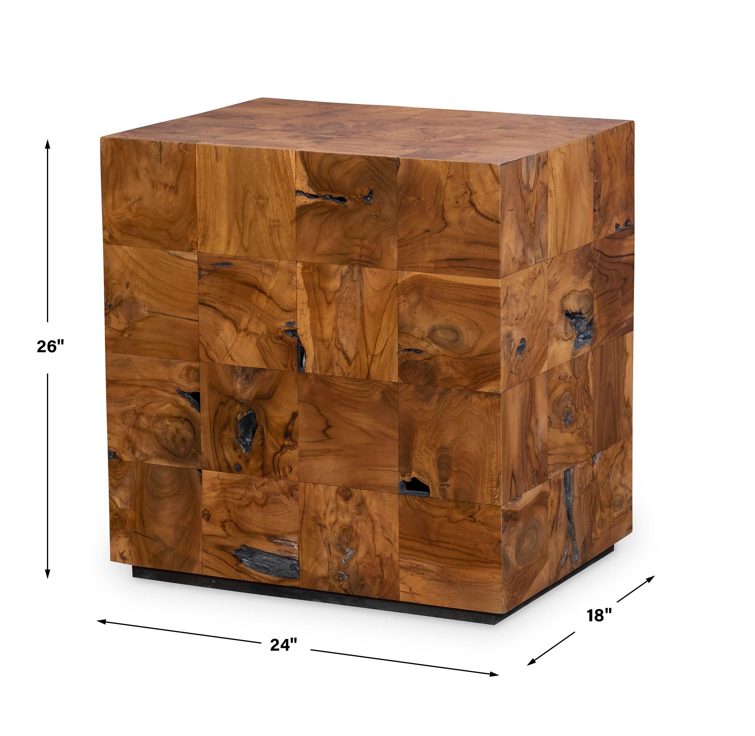 Teak Tac Toe End Table - Caramel by Uttermost