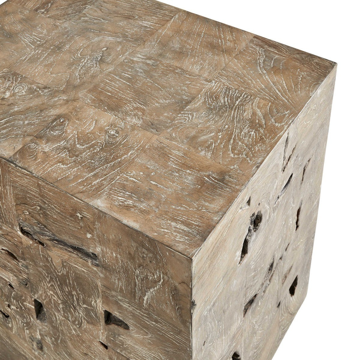 Teak Tac Toe End Table - Light by Uttermost