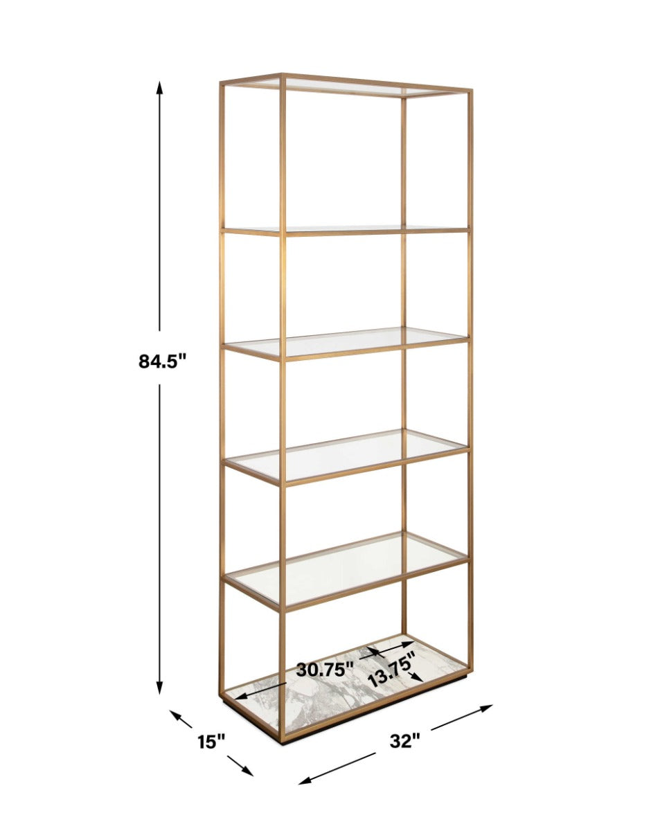 Floating Plane Etagere in Brass by Uttermost