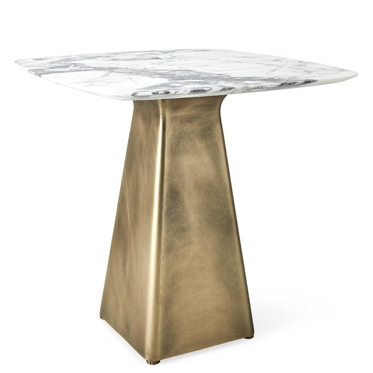 Equilateral Side Table Marble/Brass by Uttermost