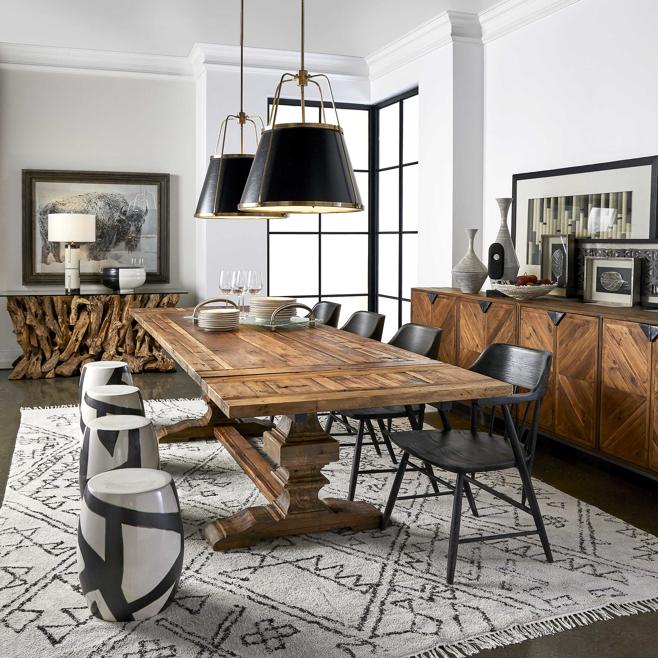 Baldrick Extending Dining Table in Warm Honey by Uttermost