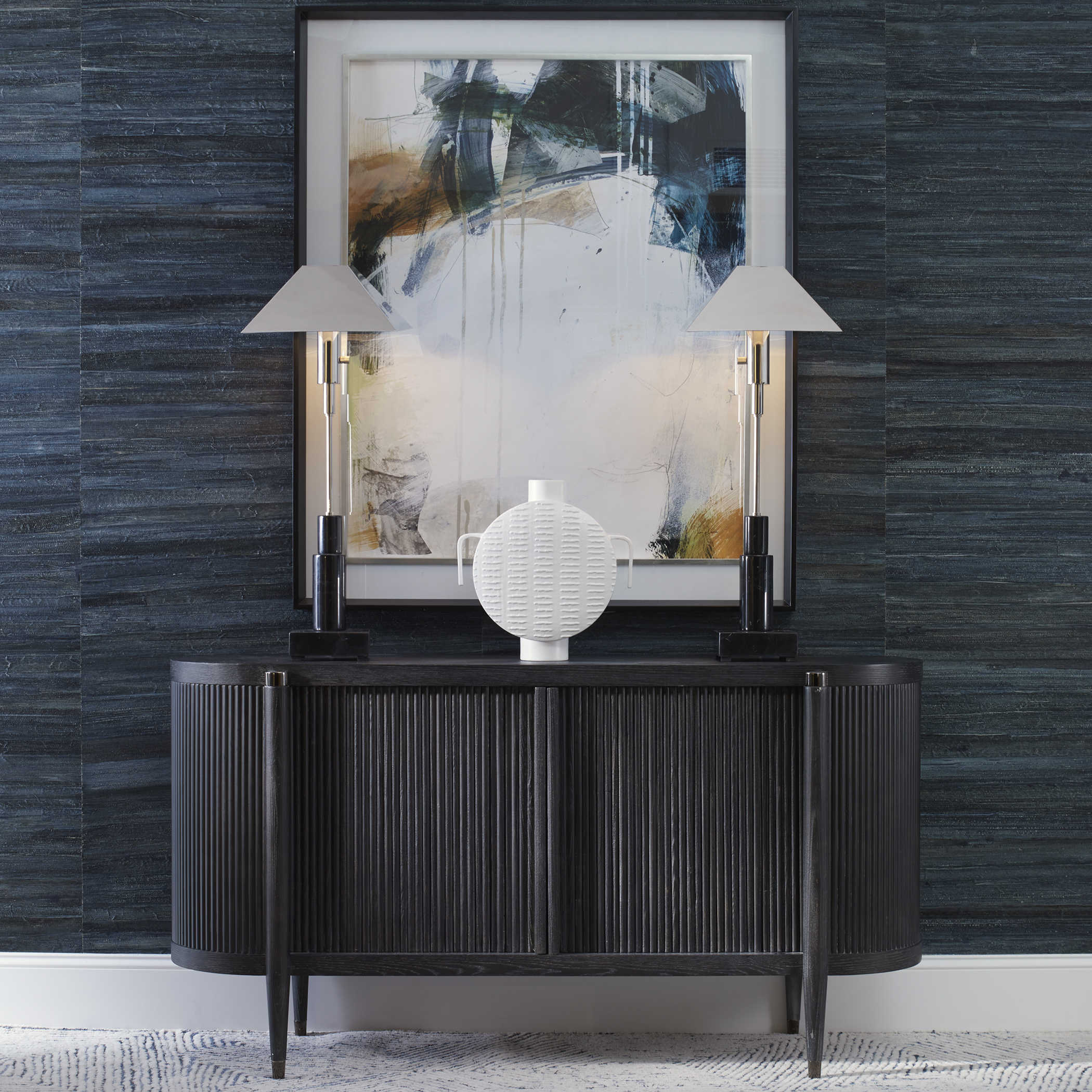 Tambour Cabinet - Black Ceruse by Uttermost
