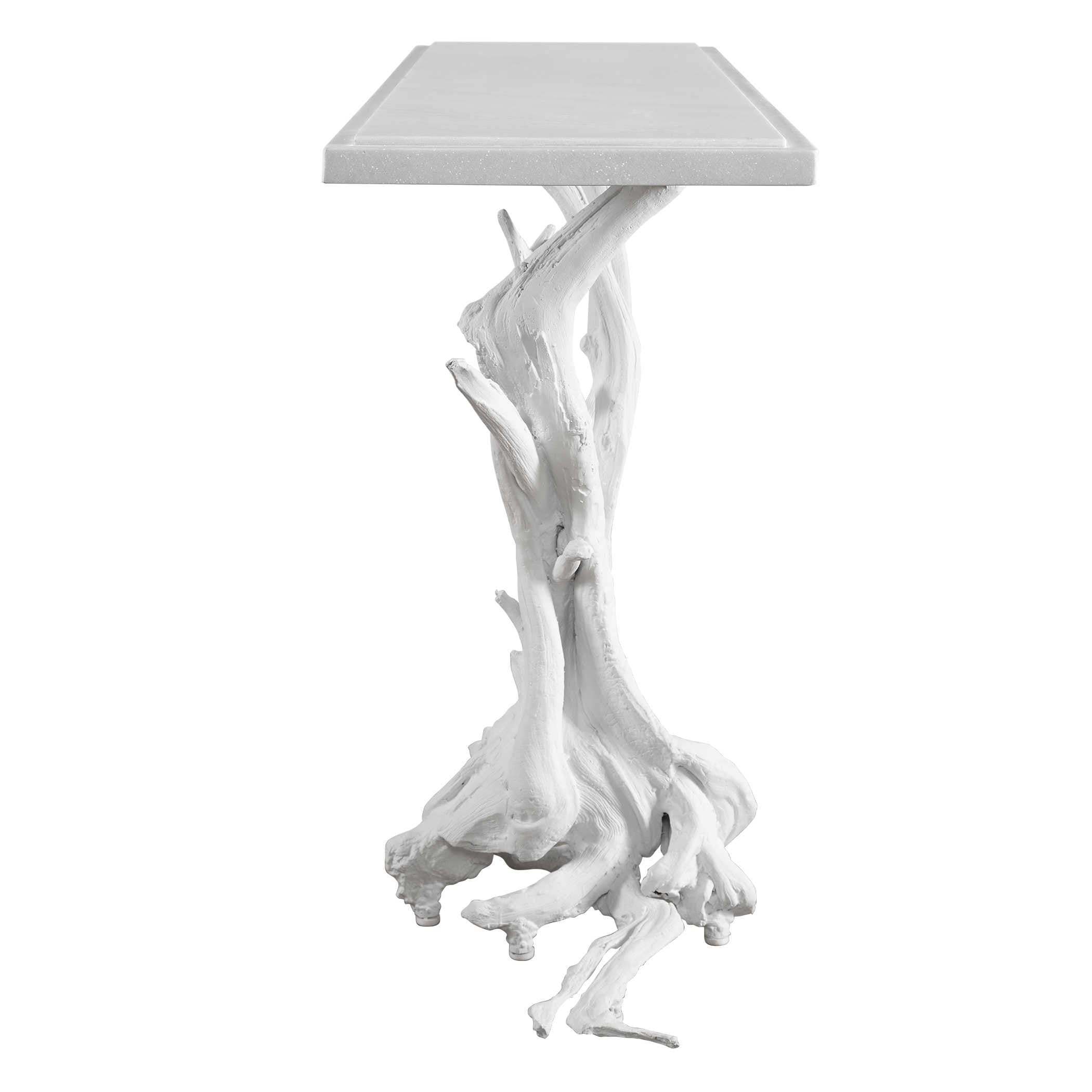 Big Sur Console Table in Matte White by Uttermost
