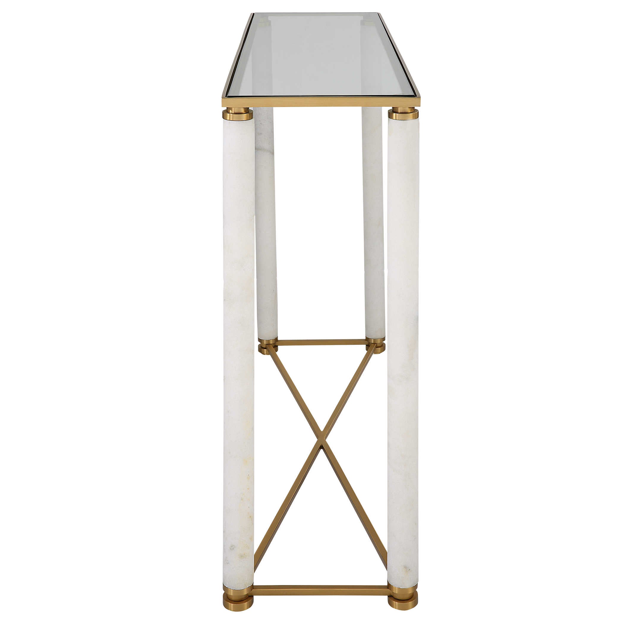 White Pillar Console Table by Uttermost