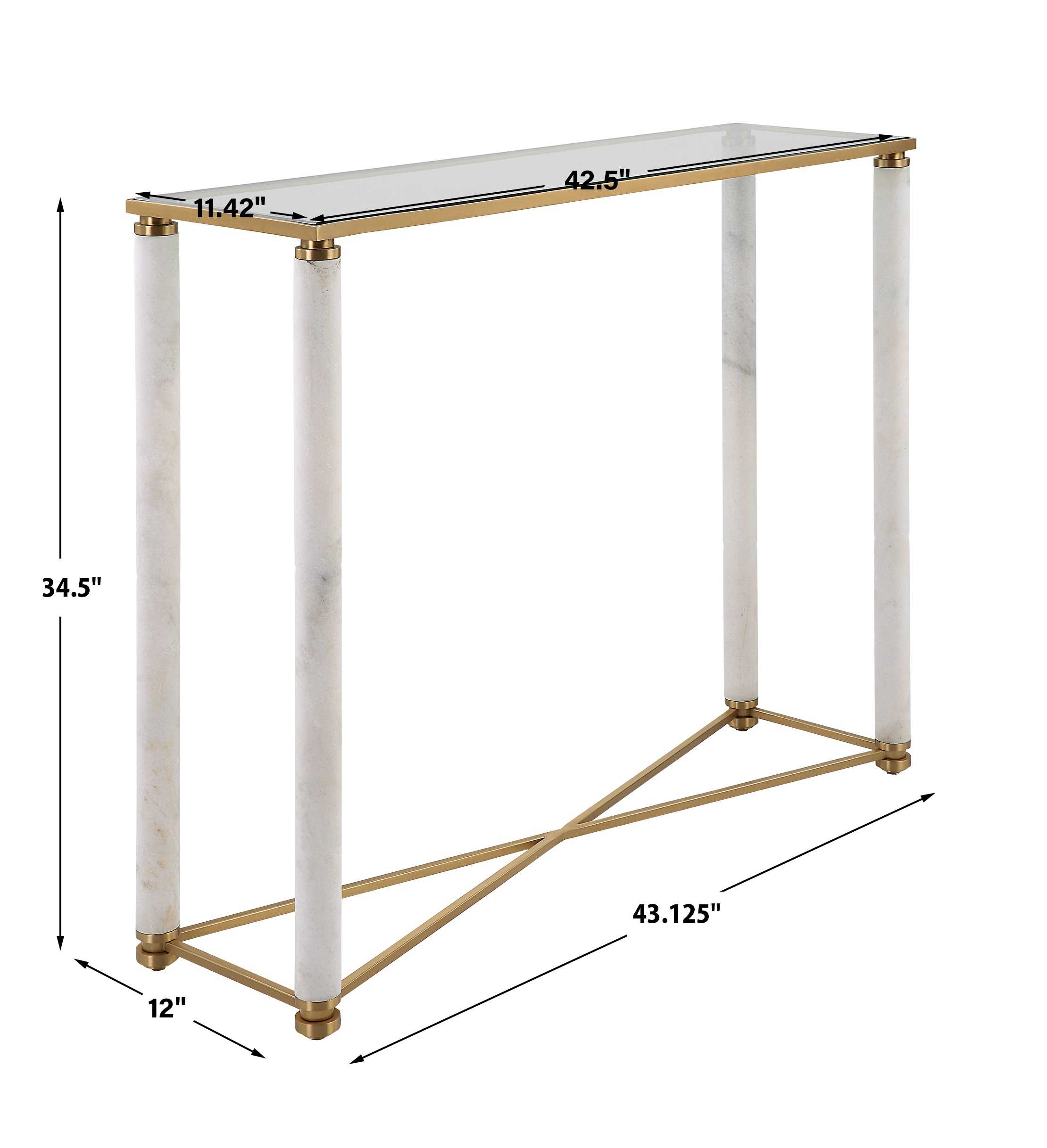White Pillar Console Table by Uttermost