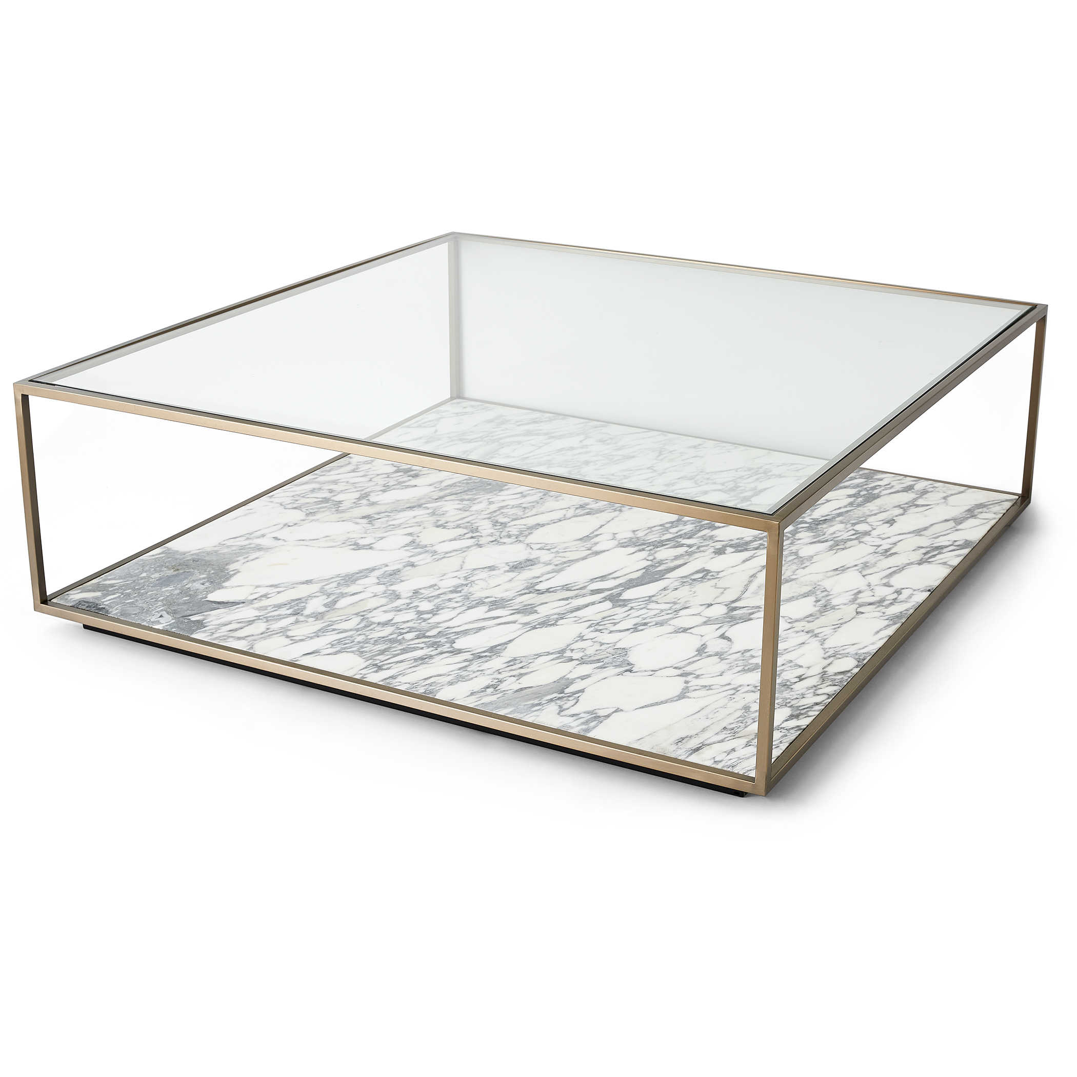 Floating Plane Coffee Table - Marble/Brass by Uttermost