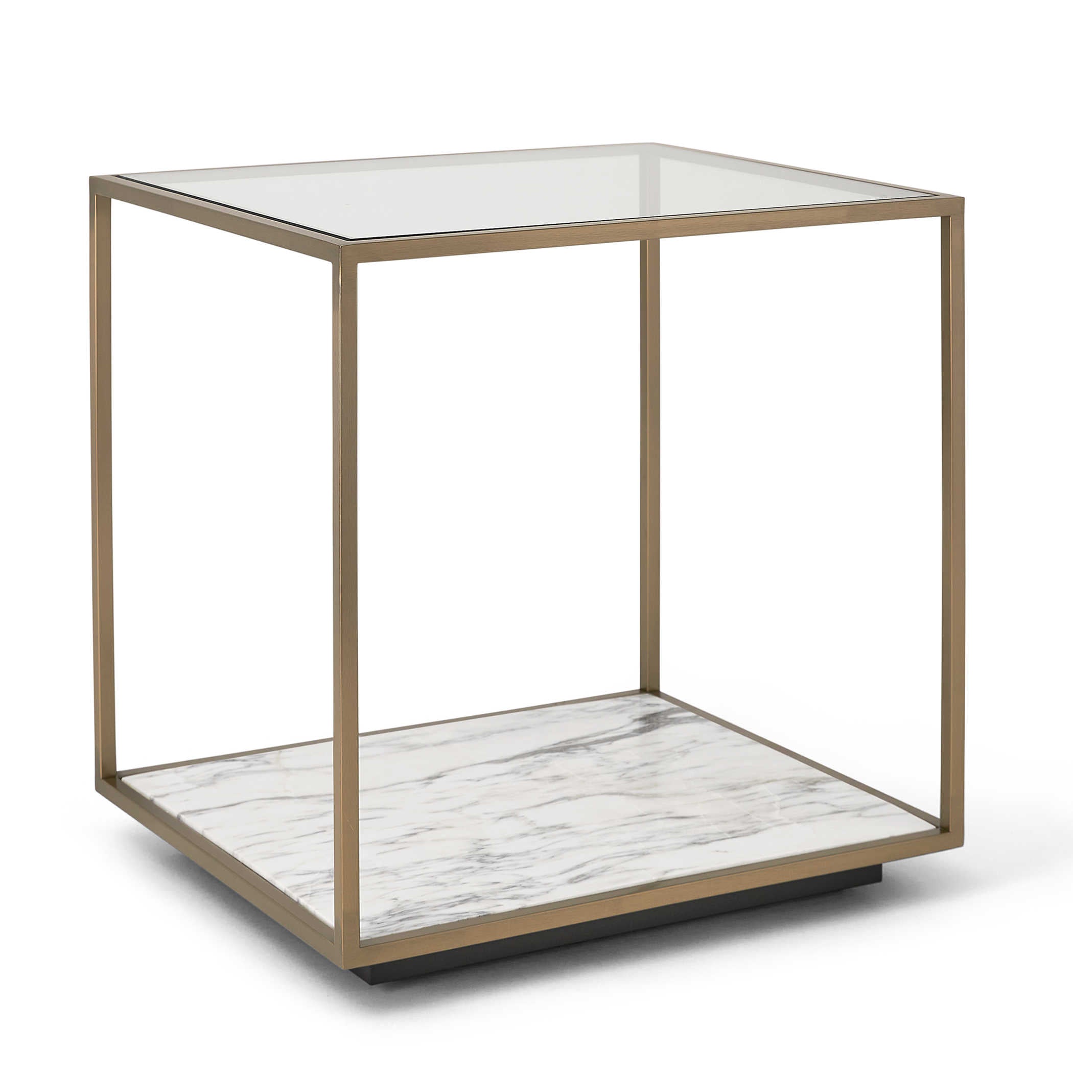 Floating Plane End Table - Marble/Brass by Uttermost