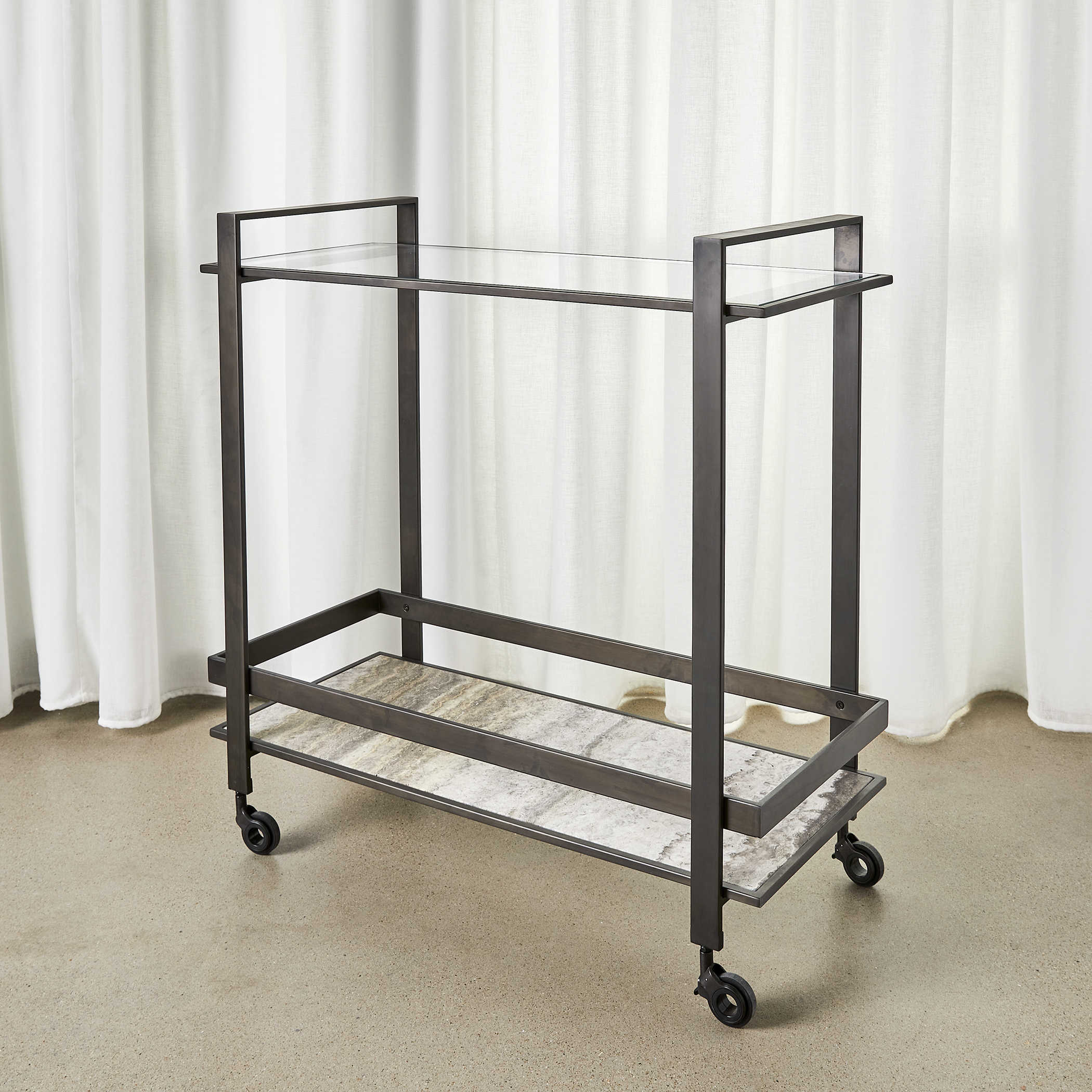 Roll Along Bar Cart - Bronze by Uttermost