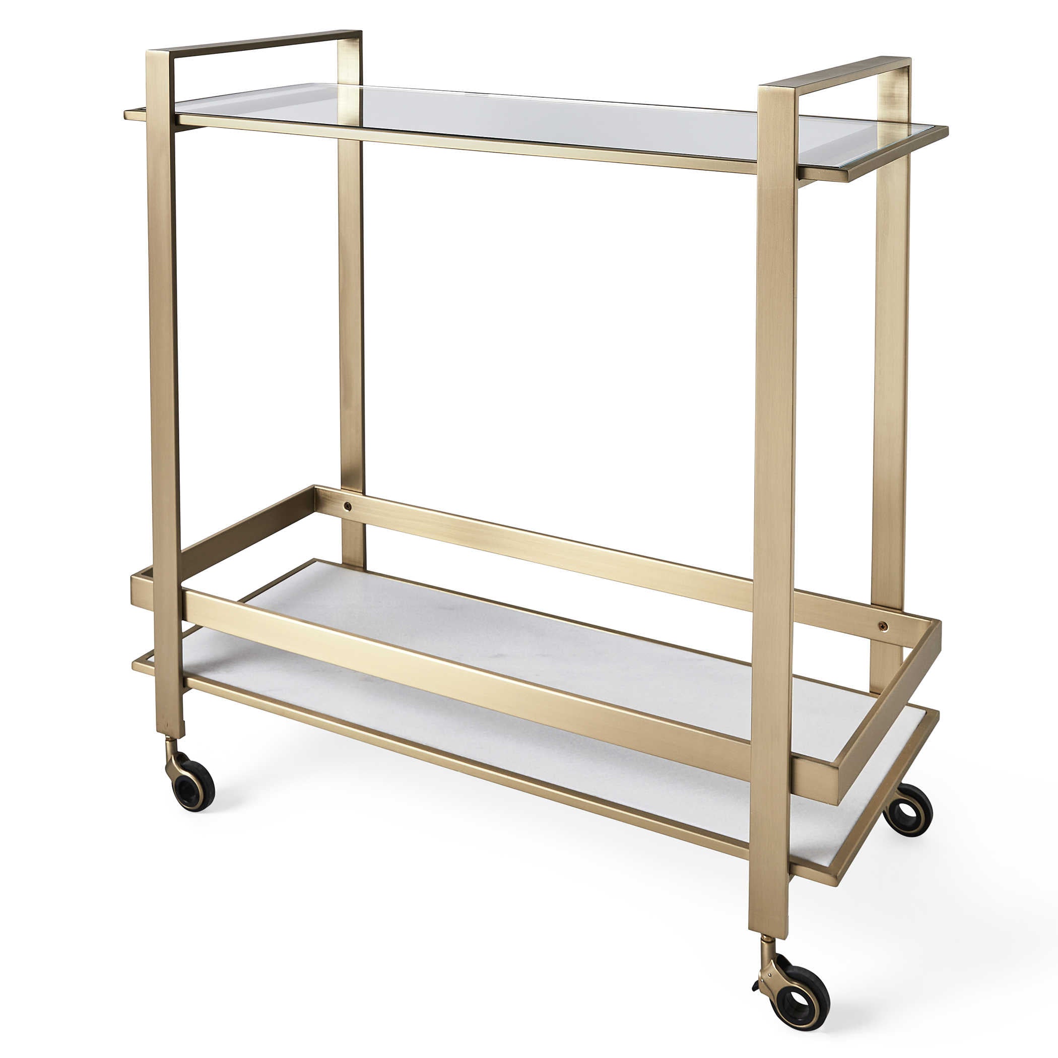 Roll Along Bar Cart - Brass by Uttermost