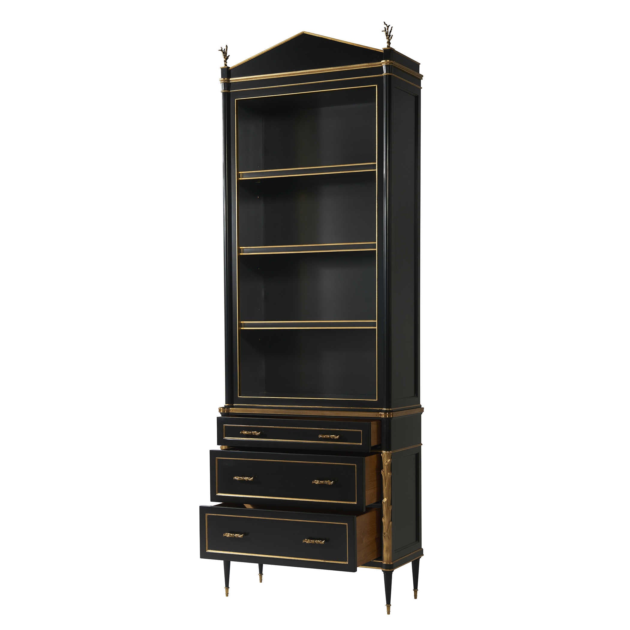 Faux Bois Cabinet - Black & Gold by Uttermost