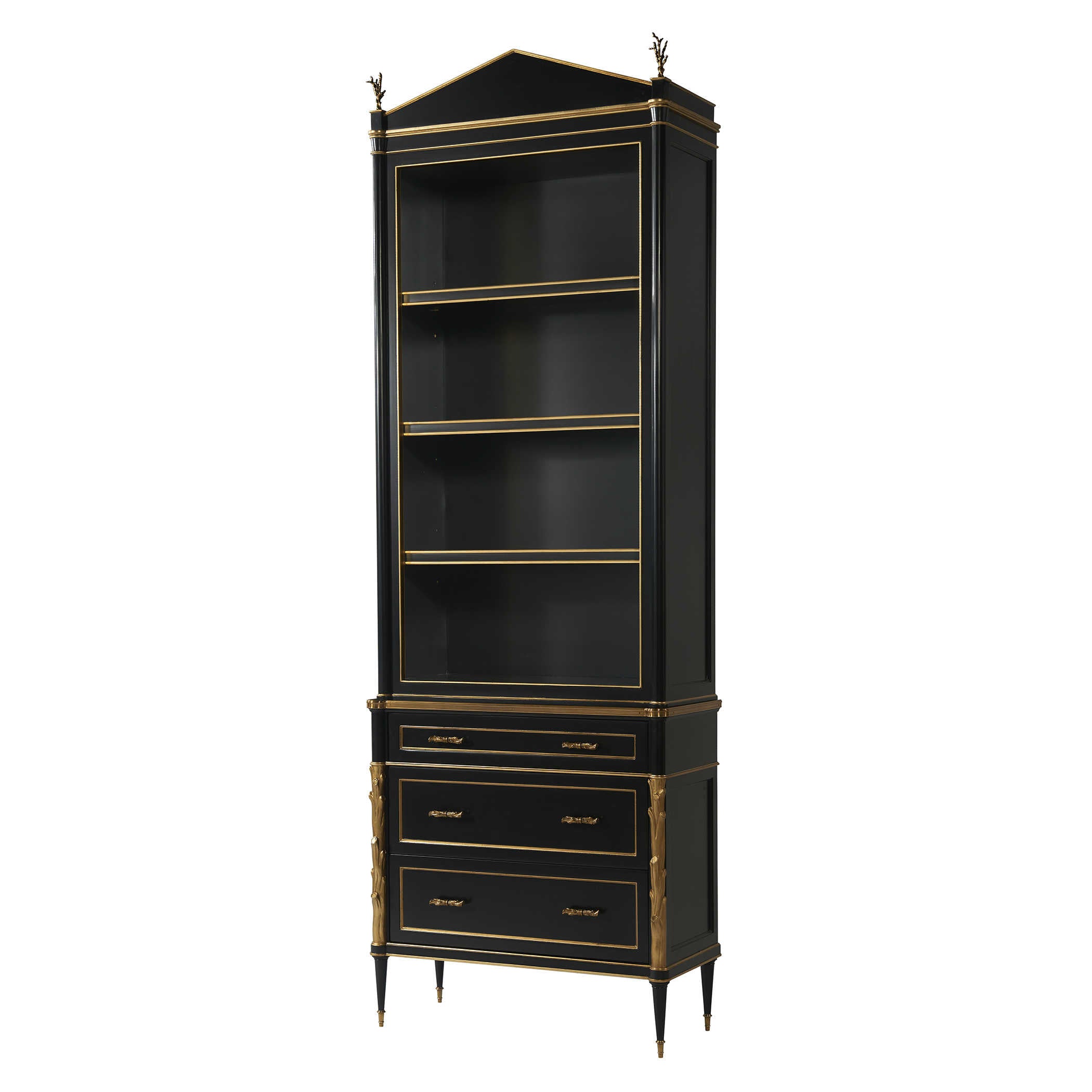 Faux Bois Cabinet - Black & Gold by Uttermost