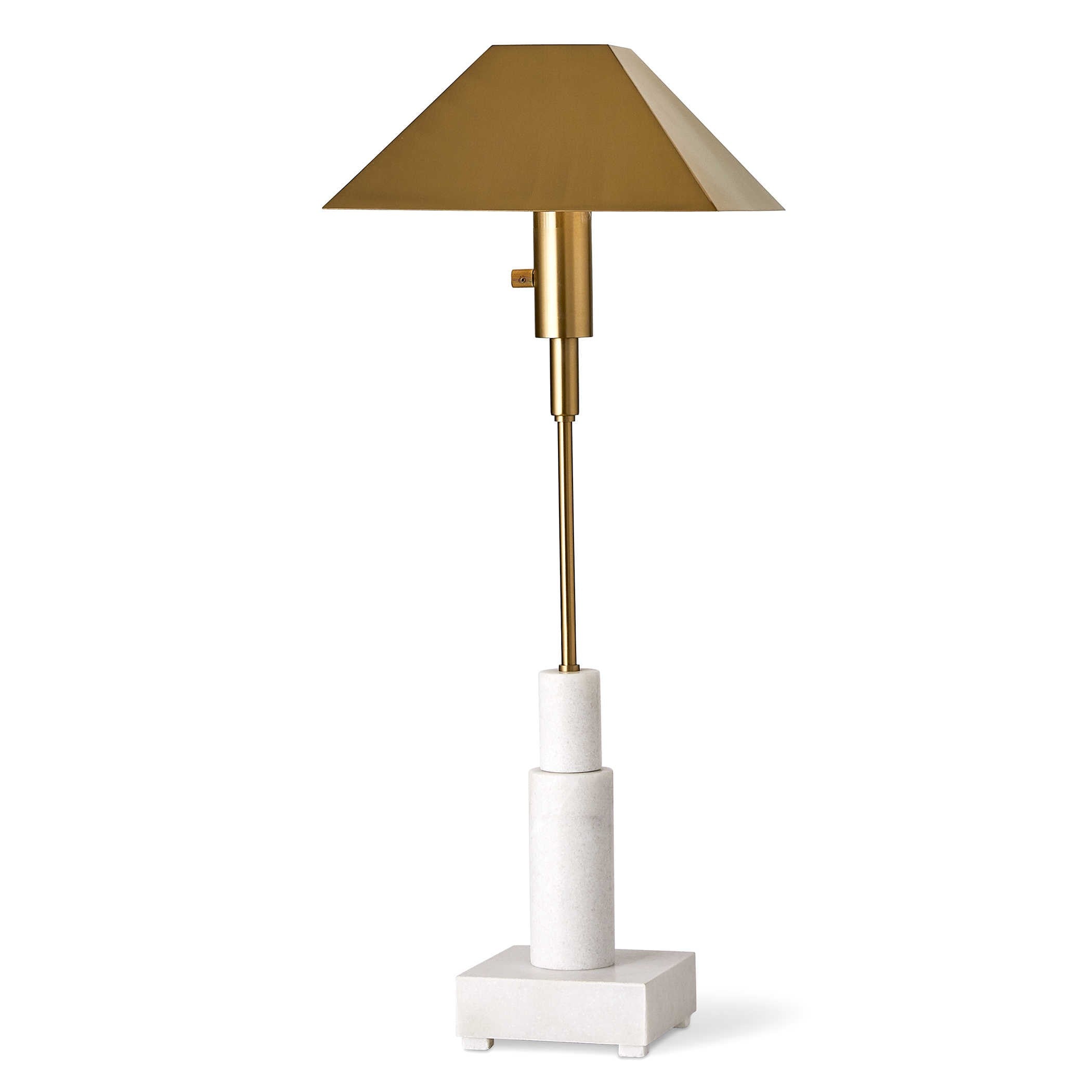 Telescope Buffet Lamp in White Marble by Uttermost