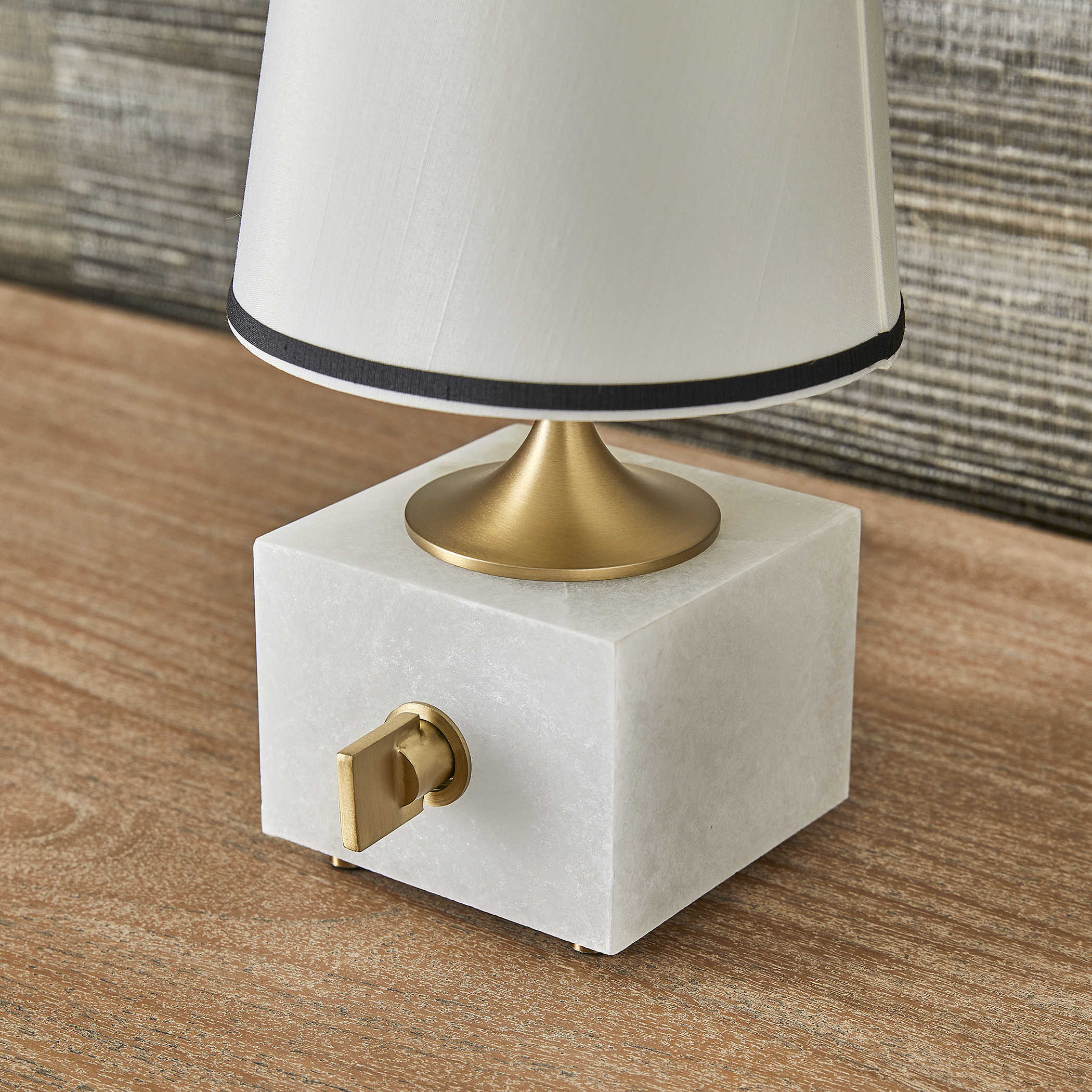 Blockhead Mini Lamp - Satin Brass by Uttermost