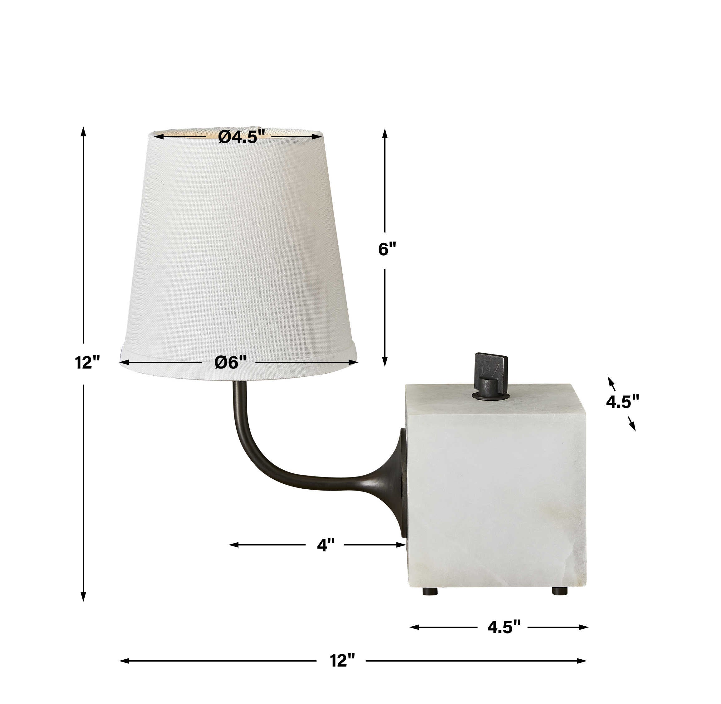 Blockhead Gooseneck Mini Lamp in Bronze by Uttermost