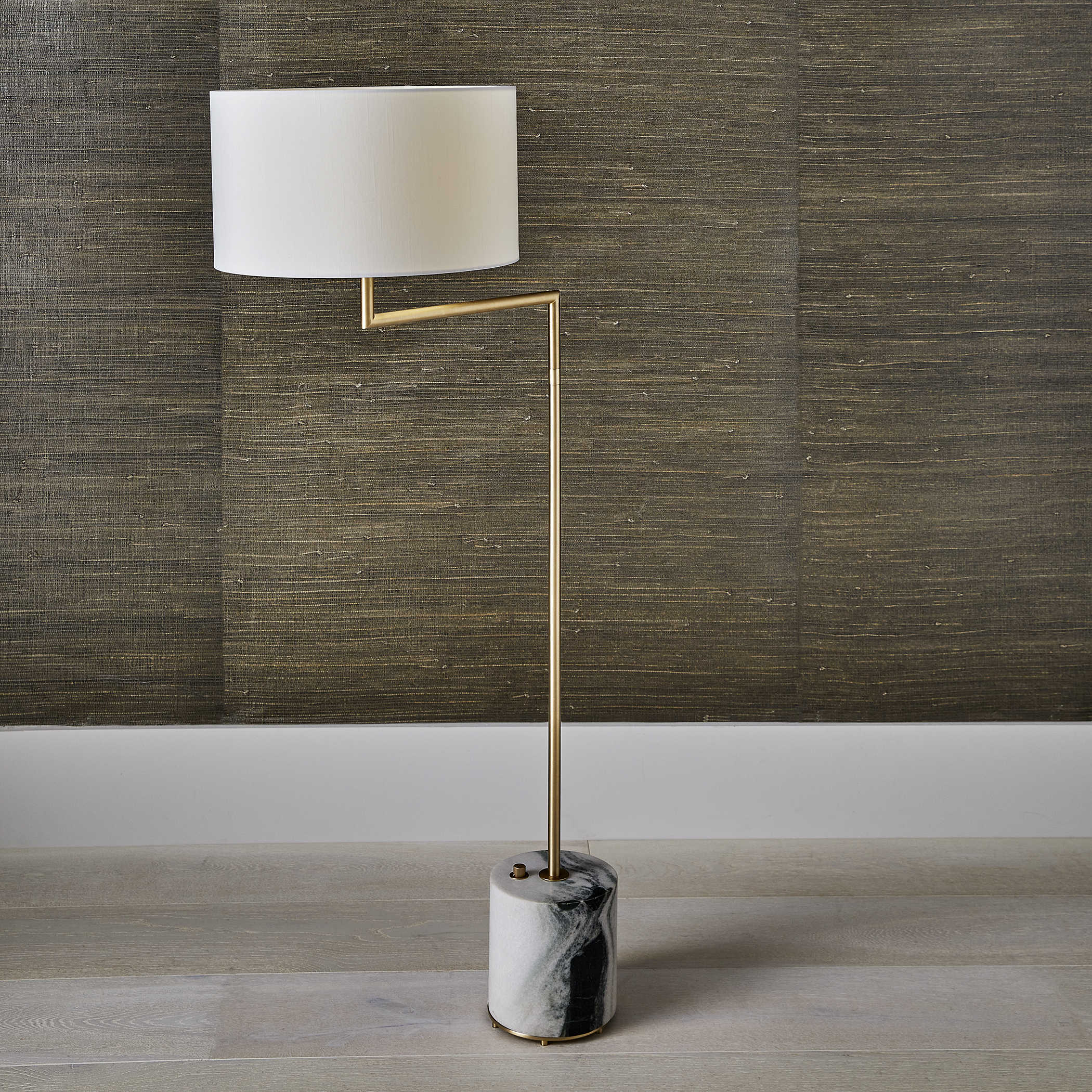 Pivot Floor Lamp - Panda Marble/Brass by Uttermost