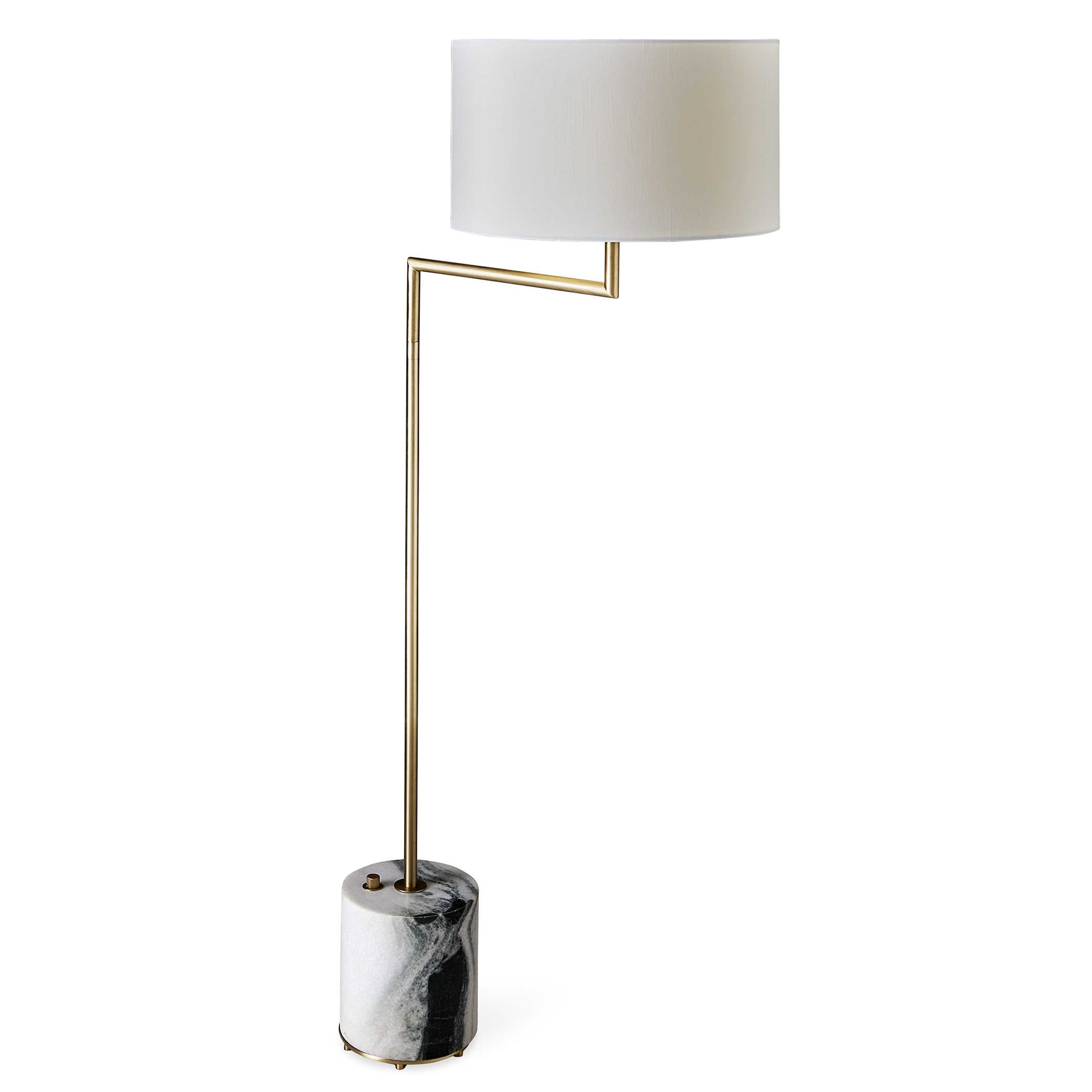 Pivot Floor Lamp - Panda Marble/Brass by Uttermost