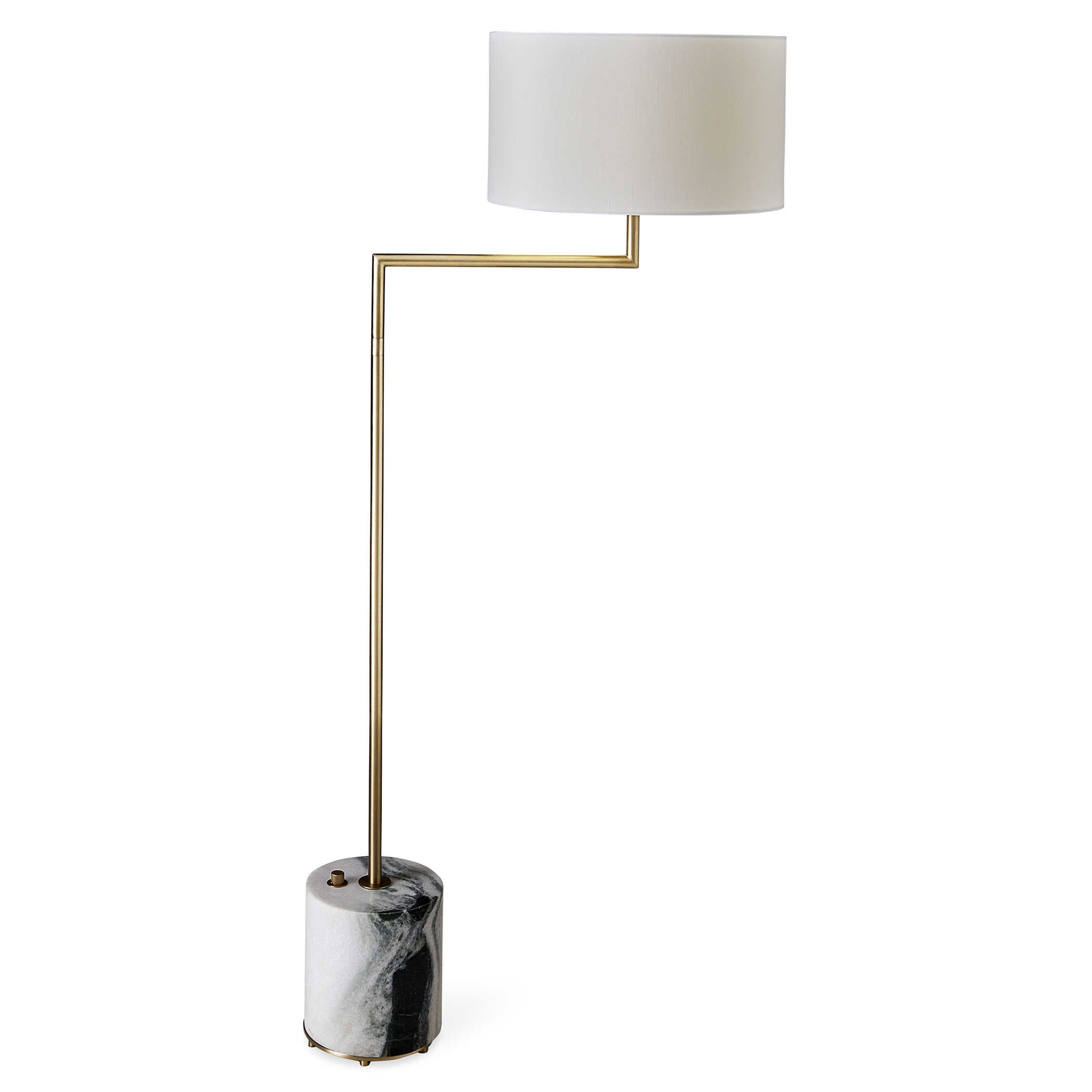 Pivot Floor Lamp - Panda Marble/Brass by Uttermost