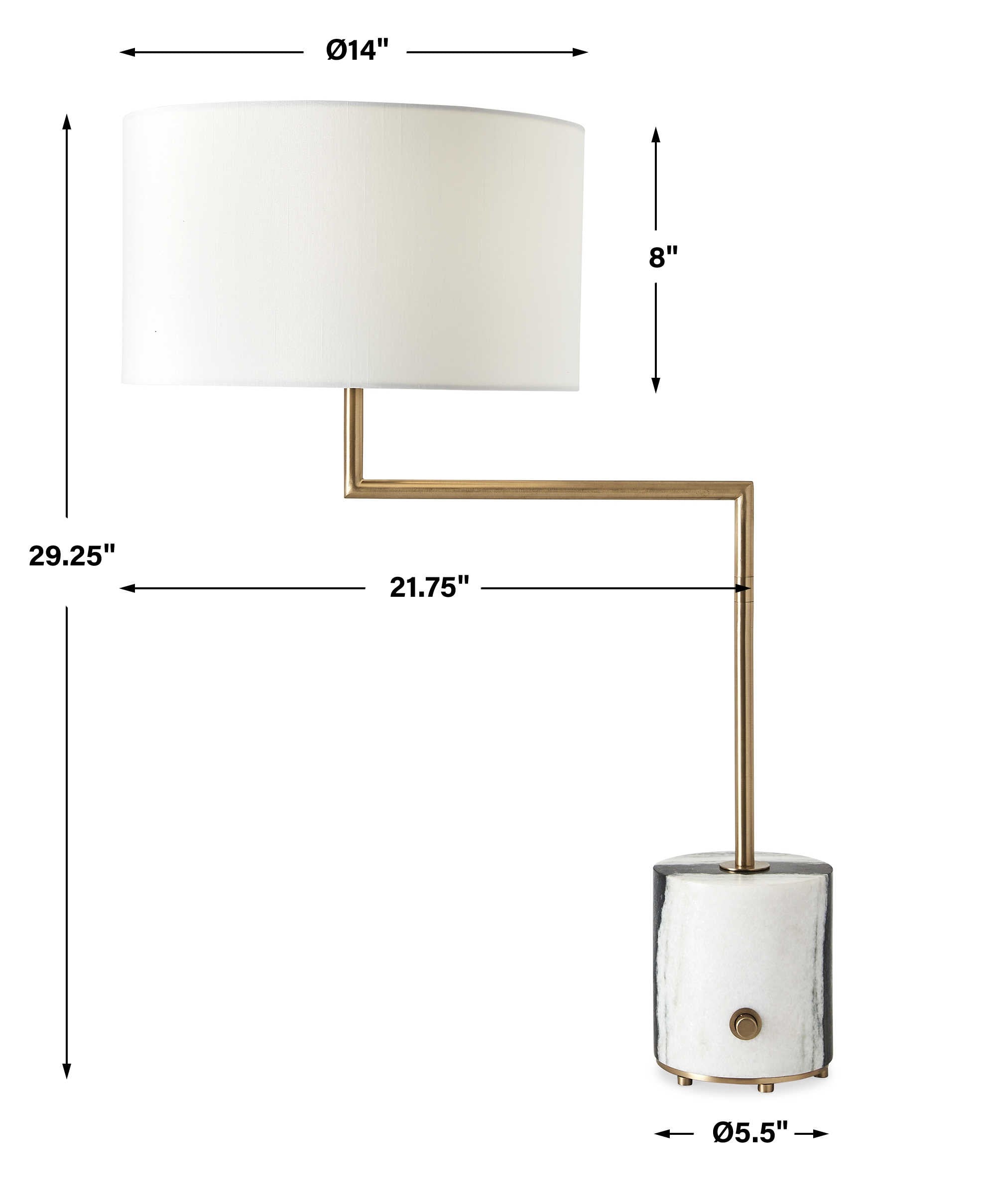 Pivot Table Lamp in Panda Marble by Uttermost