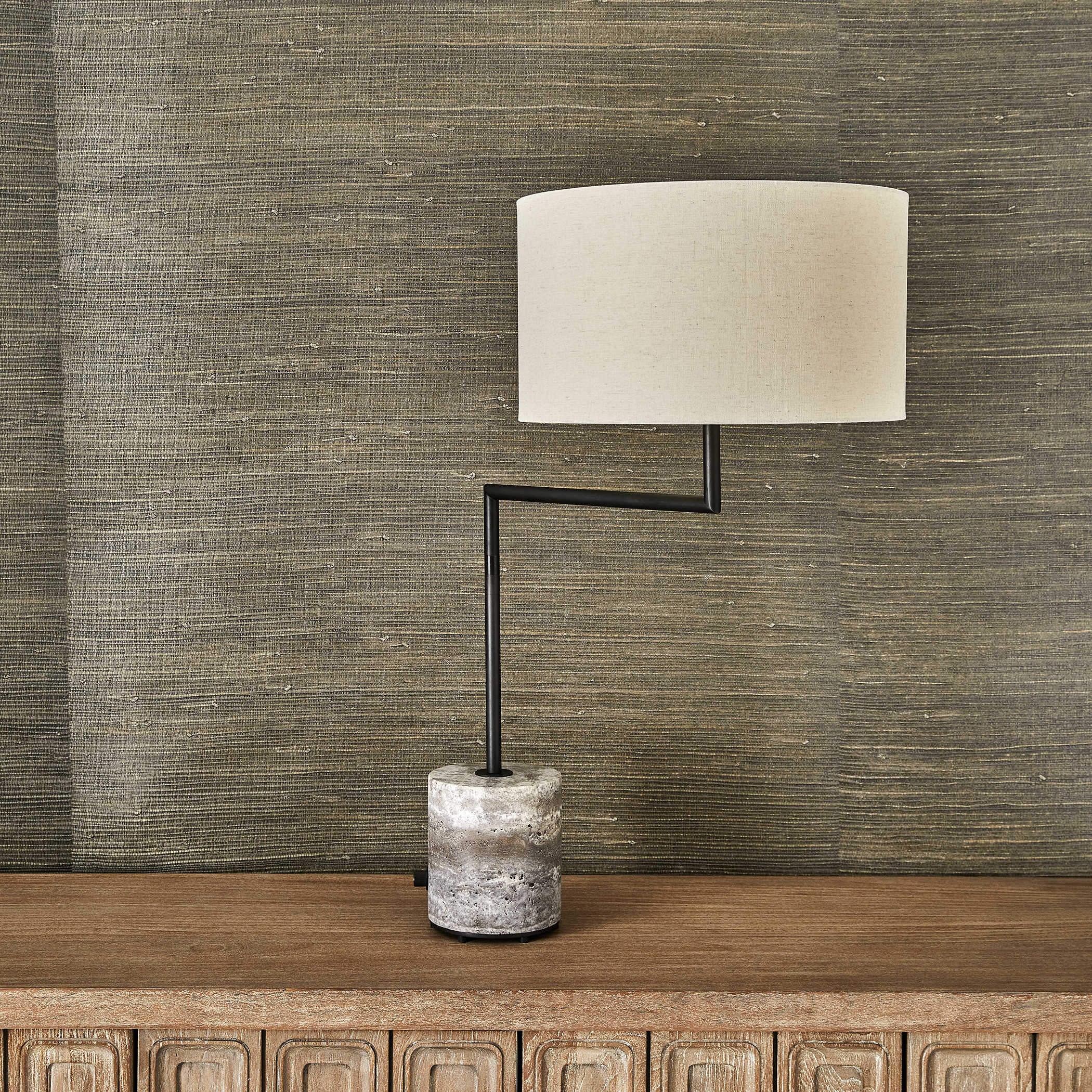 Pivot Table Lamp - Travertine/Bronze by Uttermost