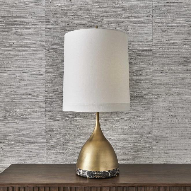 Kiss Table Lamp Brass & Marble by Uttermost