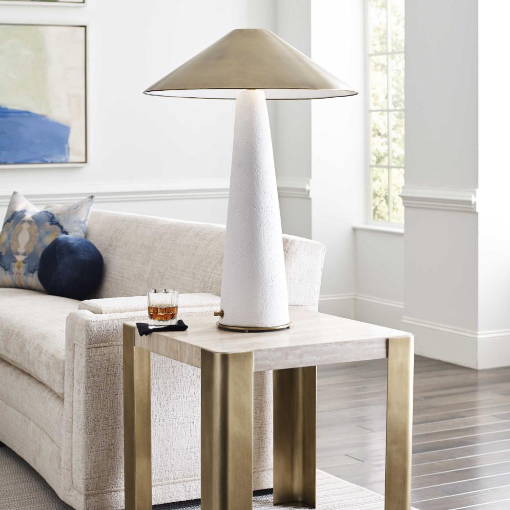 Too Coolie Table Lamp White & Brass by Uttermost