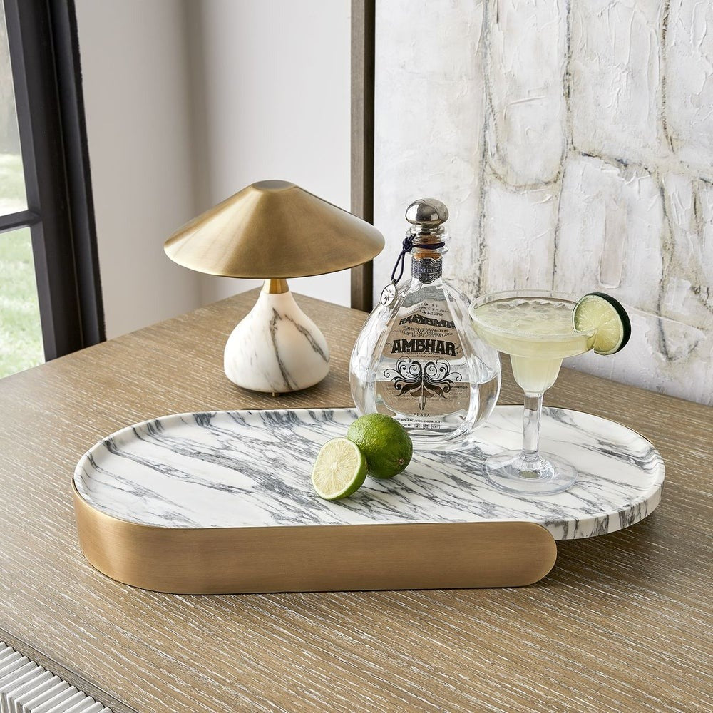 Kiss Rechargeable Mini Lamp in Arabescato Marble by Uttermost