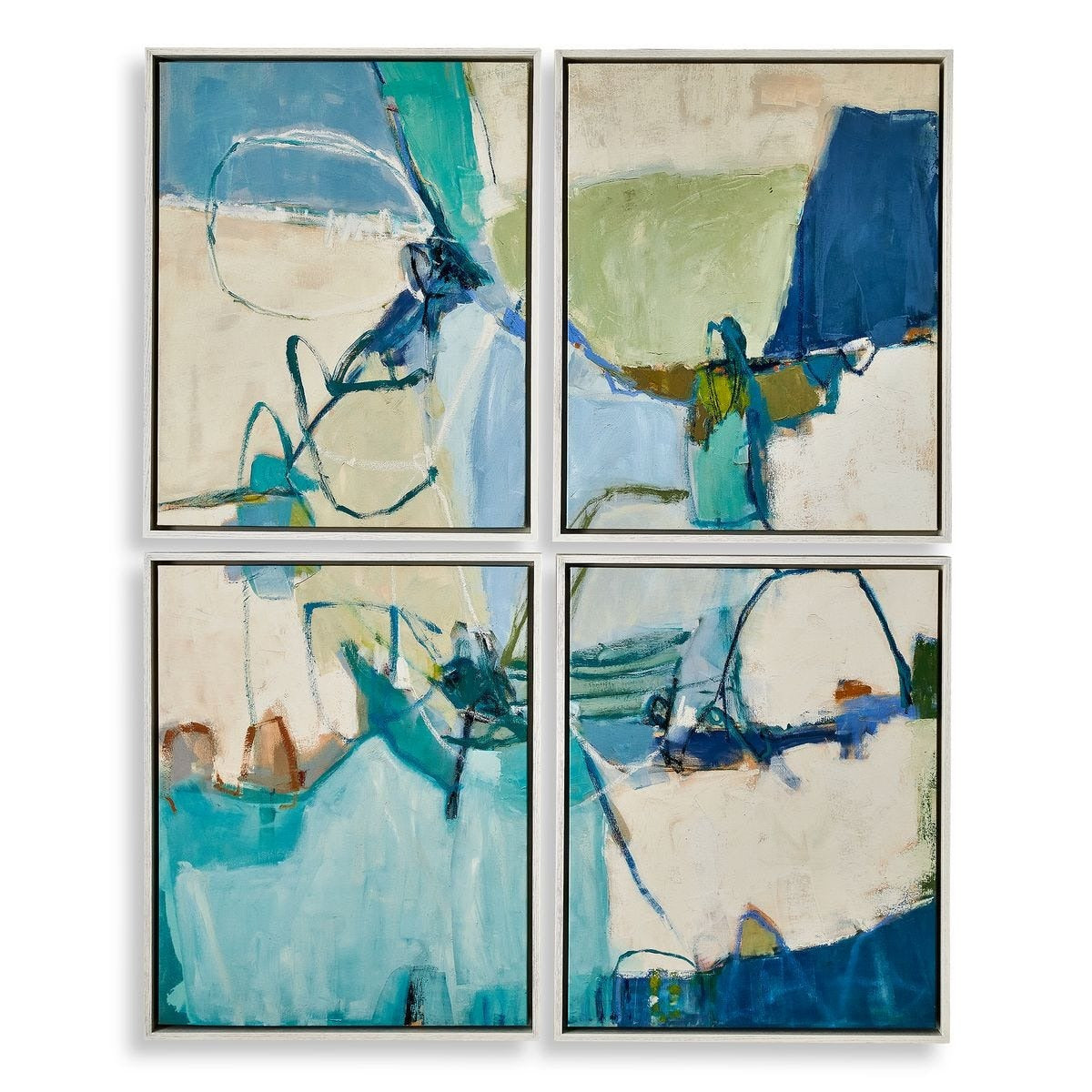 Cool Outlook Framed Canvases Set of 4 by Uttermost