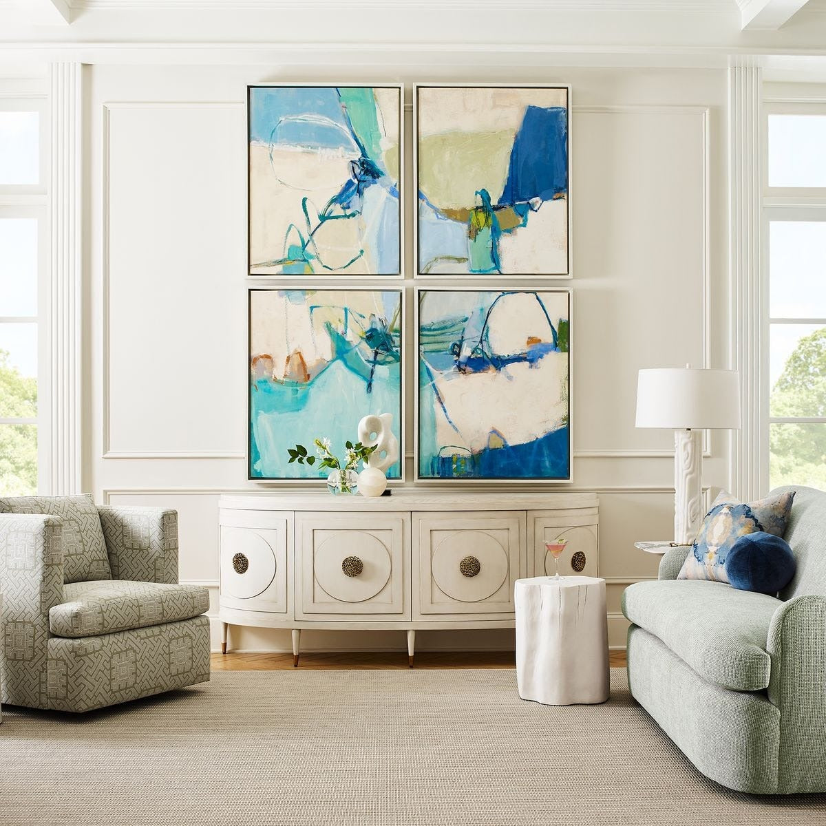 Cool Outlook Framed Canvases Set of 4 by Uttermost