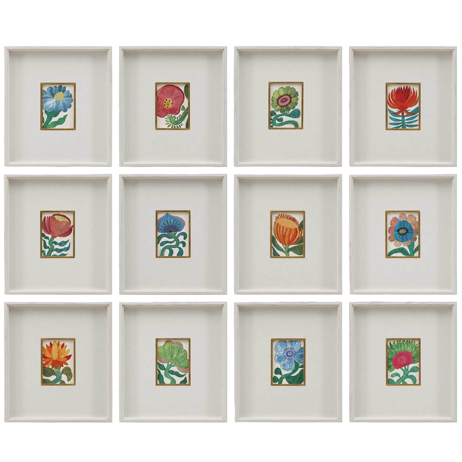 Fantasy Florals Framed Canvases - Set of 12 by Uttermost