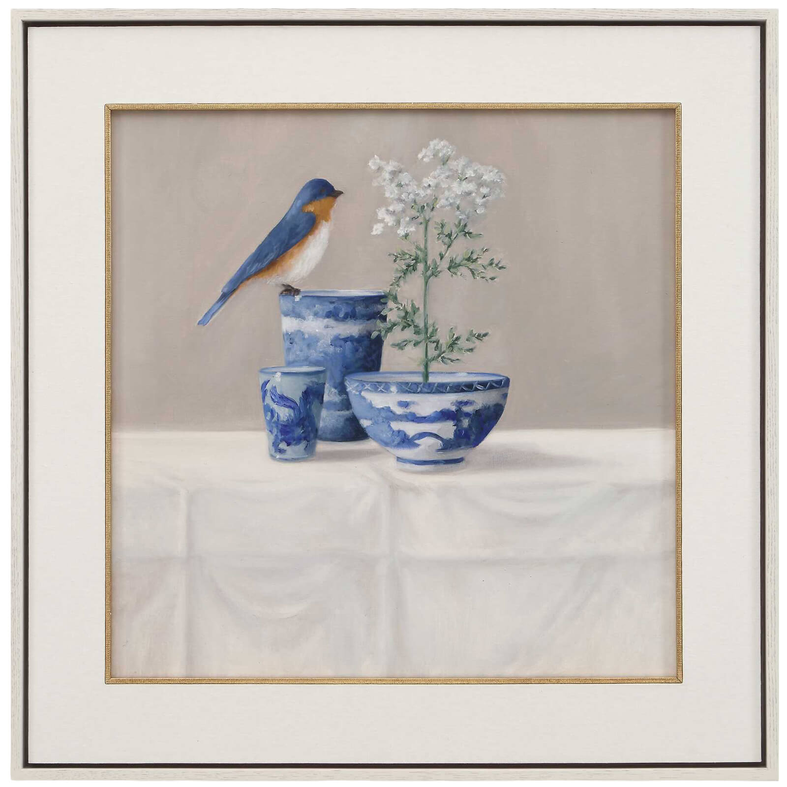 Delft Bird Framed Canvas by Uttermost