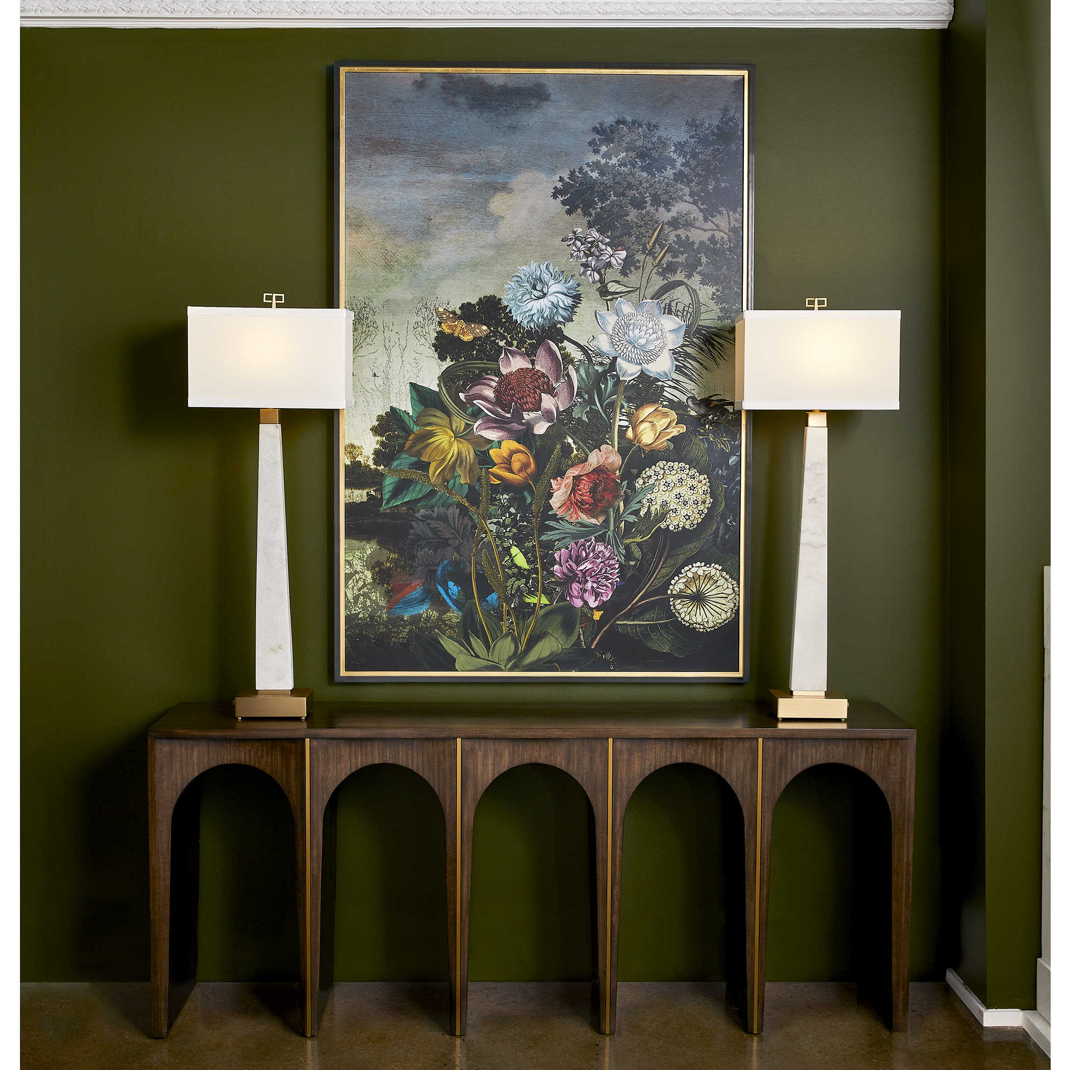 Tranquil Garden Fantasy Framed Print by Uttermost