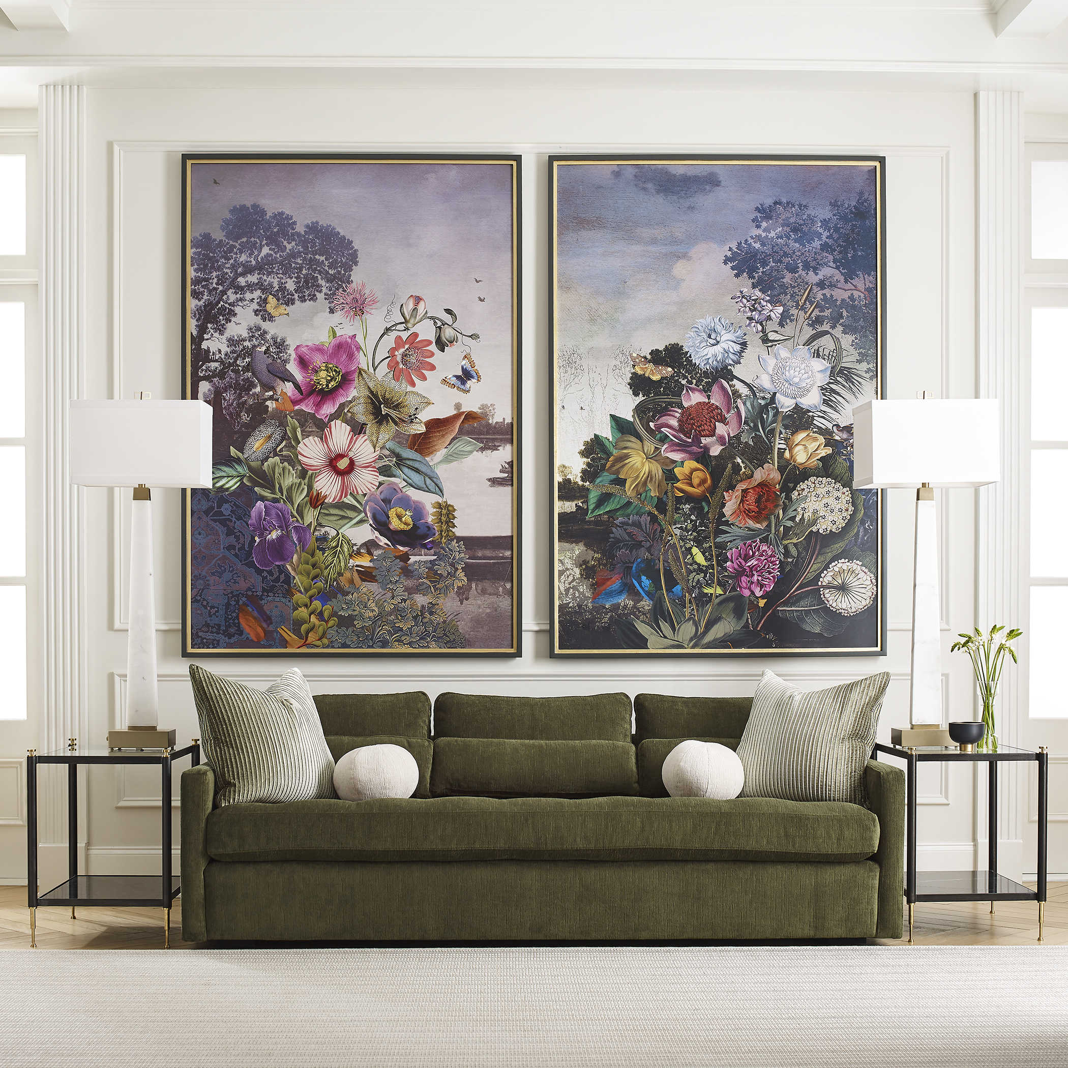Tranquil Garden Fantasy Framed Print by Uttermost