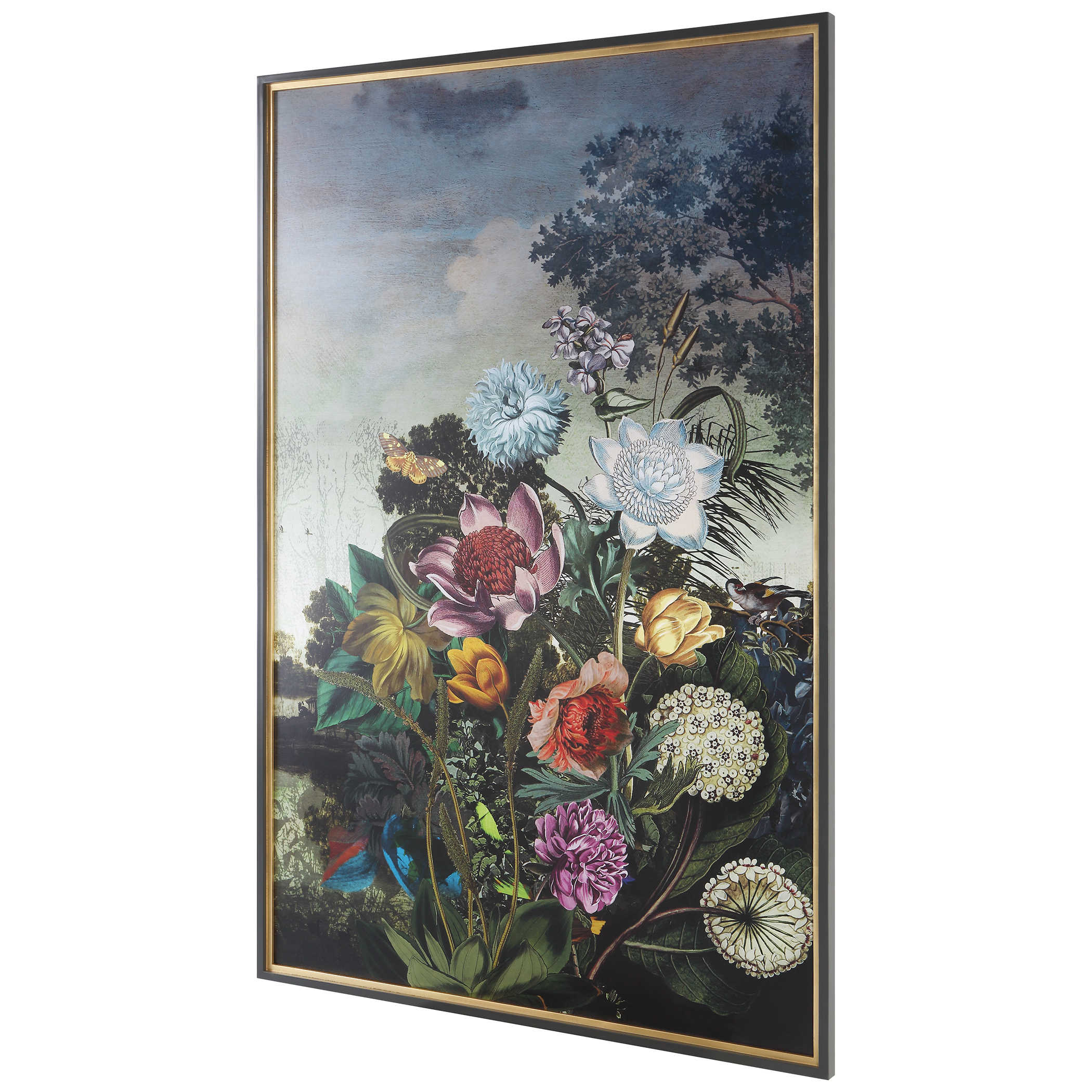 Tranquil Garden Fantasy Framed Print by Uttermost