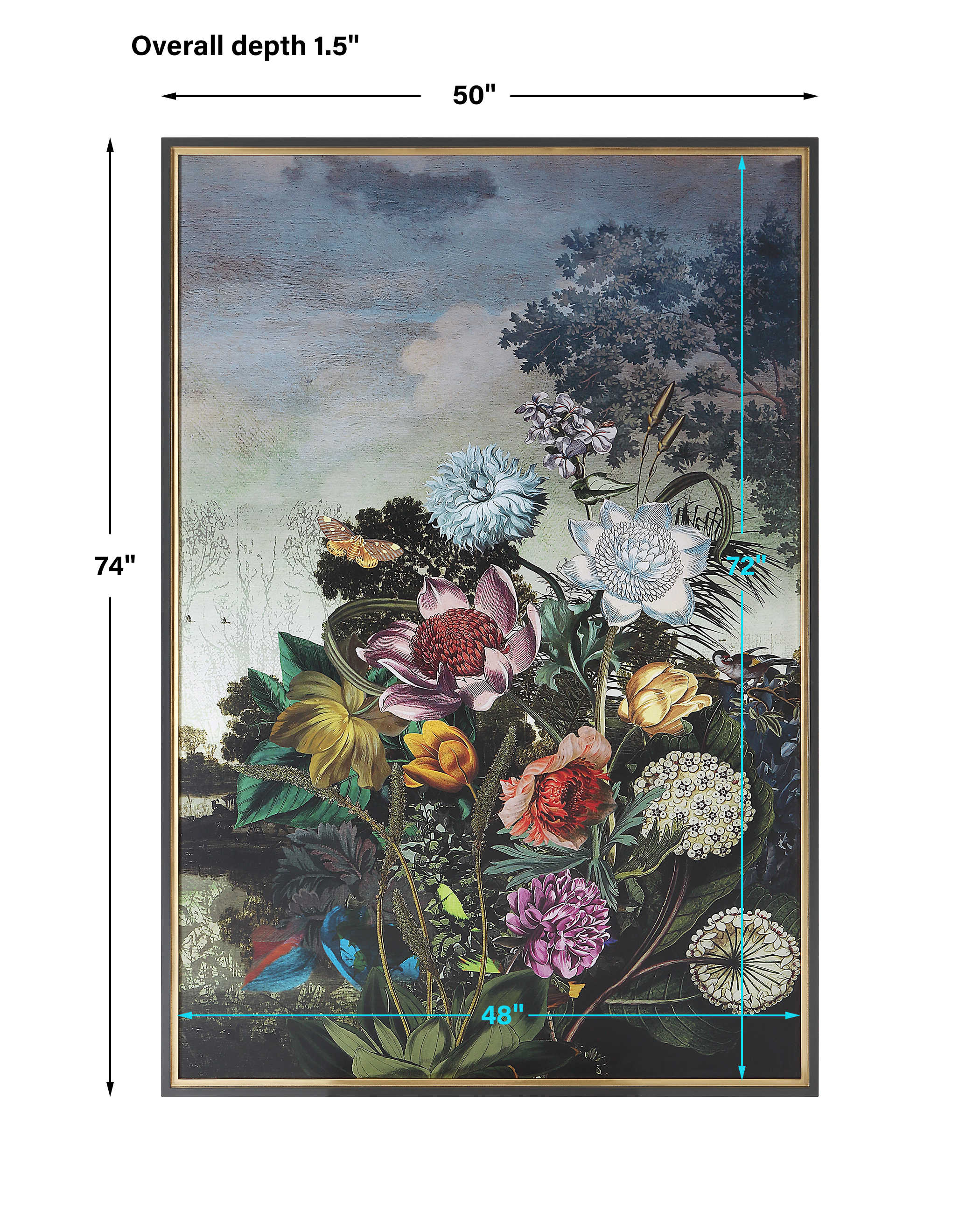 Tranquil Garden Fantasy Framed Print by Uttermost