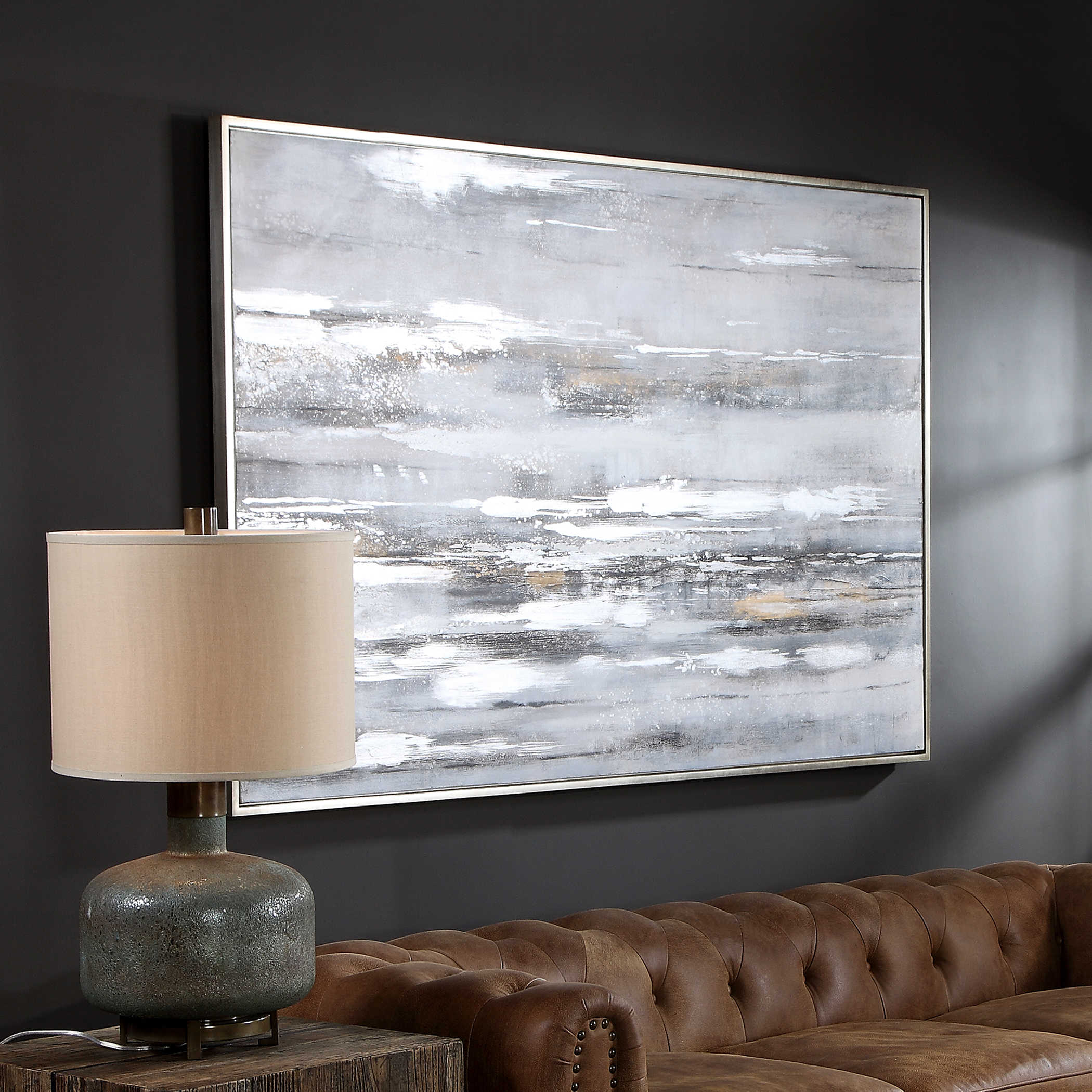 Smoky Waves Hand Painted Canvas by Uttermost