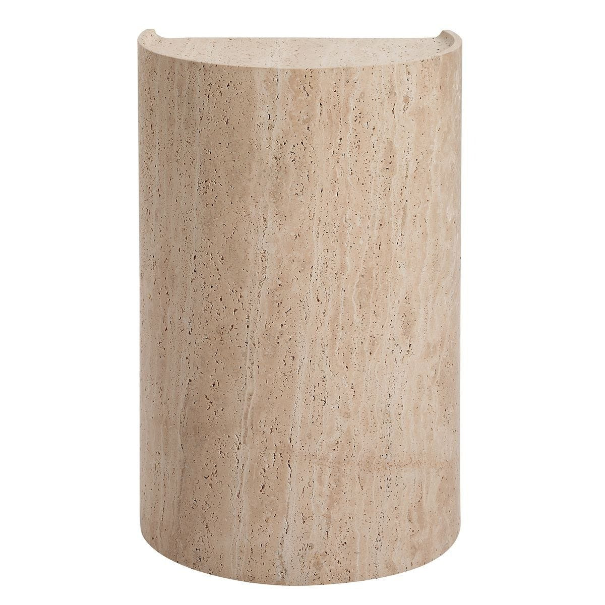 Basilica Accent Table in Beige Travertine by Uttermost