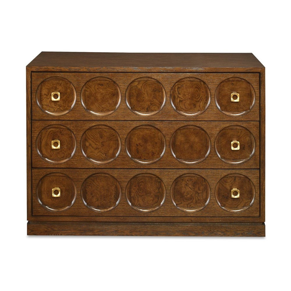 Roundabout 3 Drawer Chest in Cocoa Brown by Uttermost