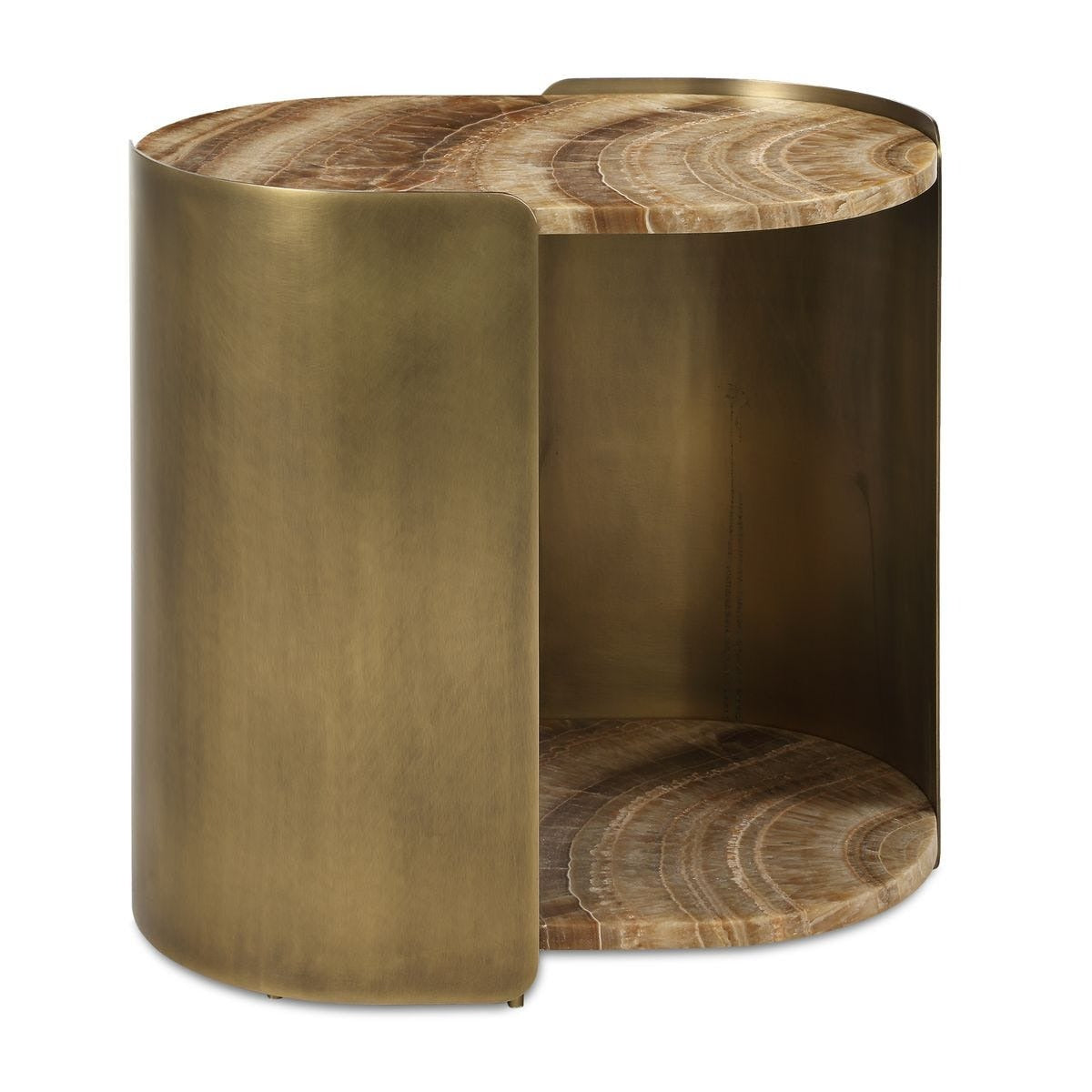 Lozenge Accent Table in Latte Onyx by Uttermost