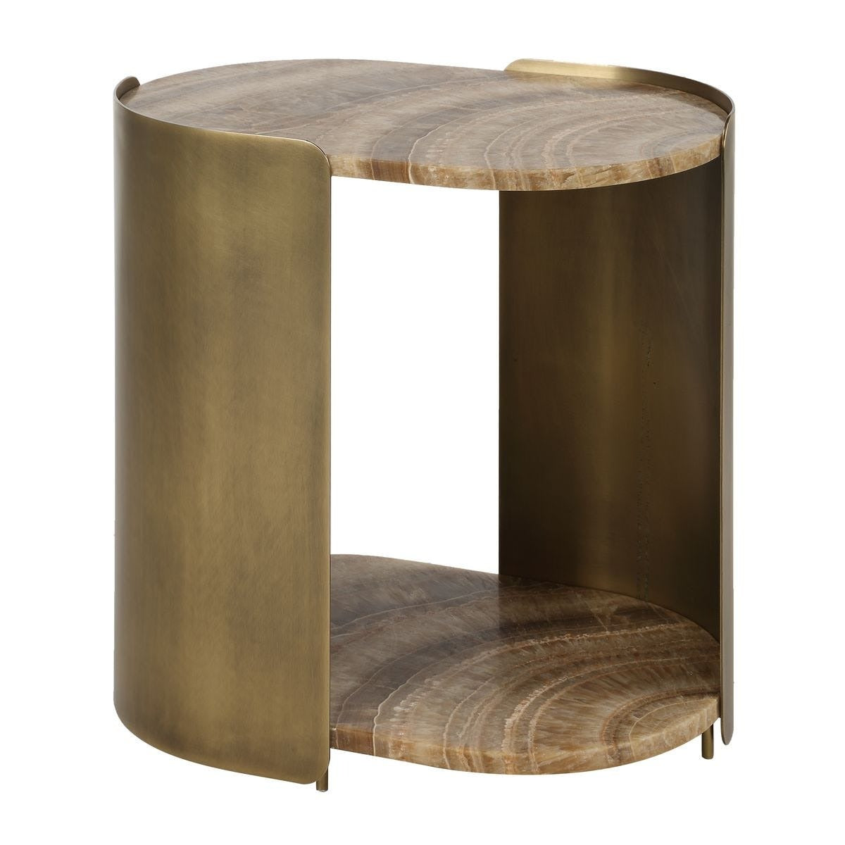 Lozenge Accent Table in Latte Onyx by Uttermost