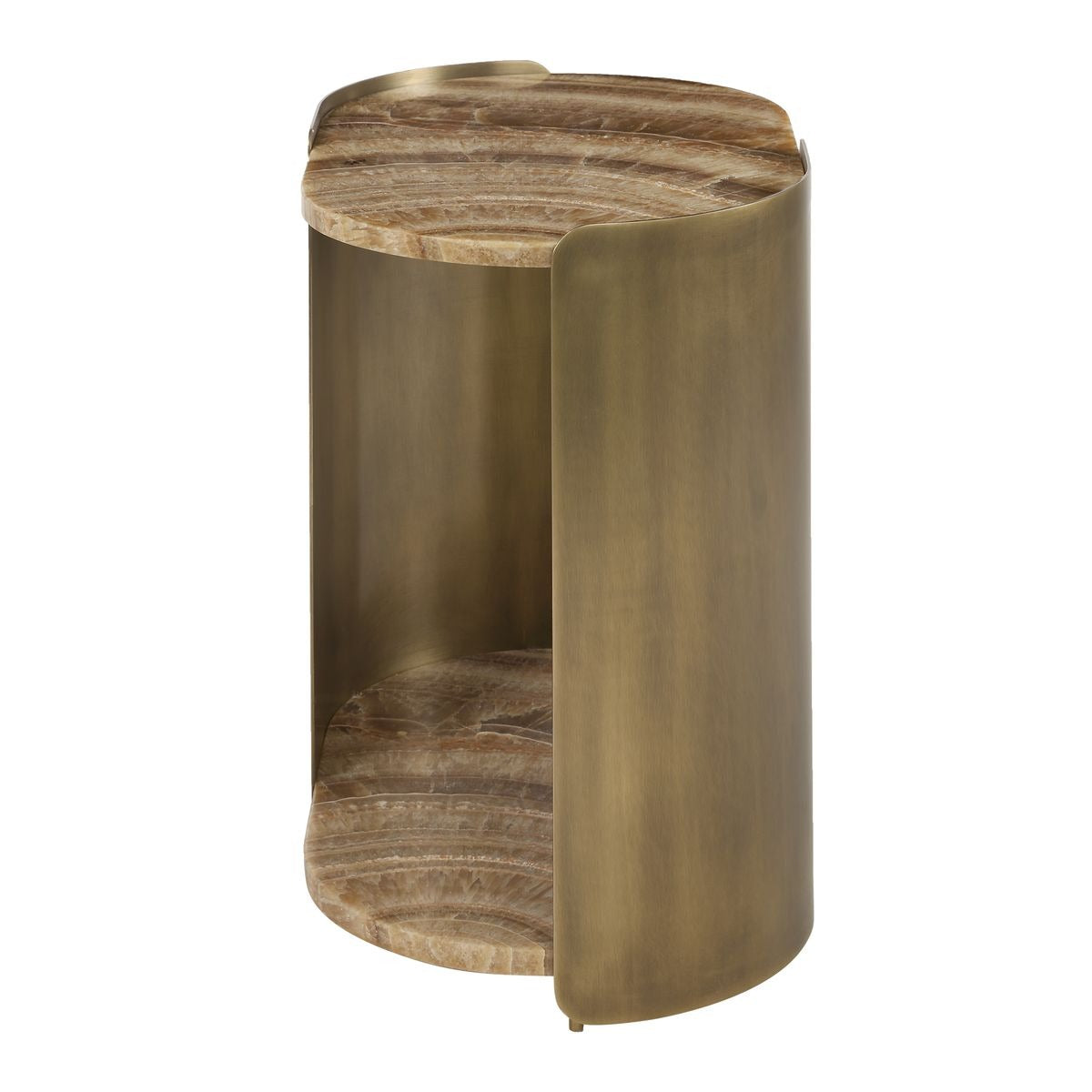 Lozenge Accent Table in Latte Onyx by Uttermost