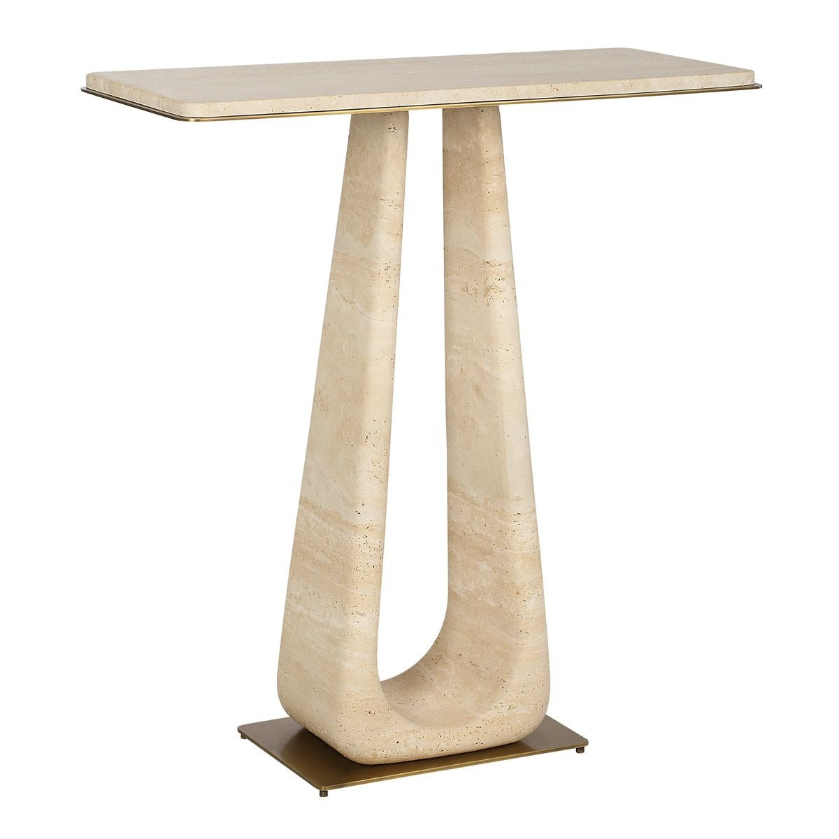 About Turn Console Table in Travertine by Uttermost