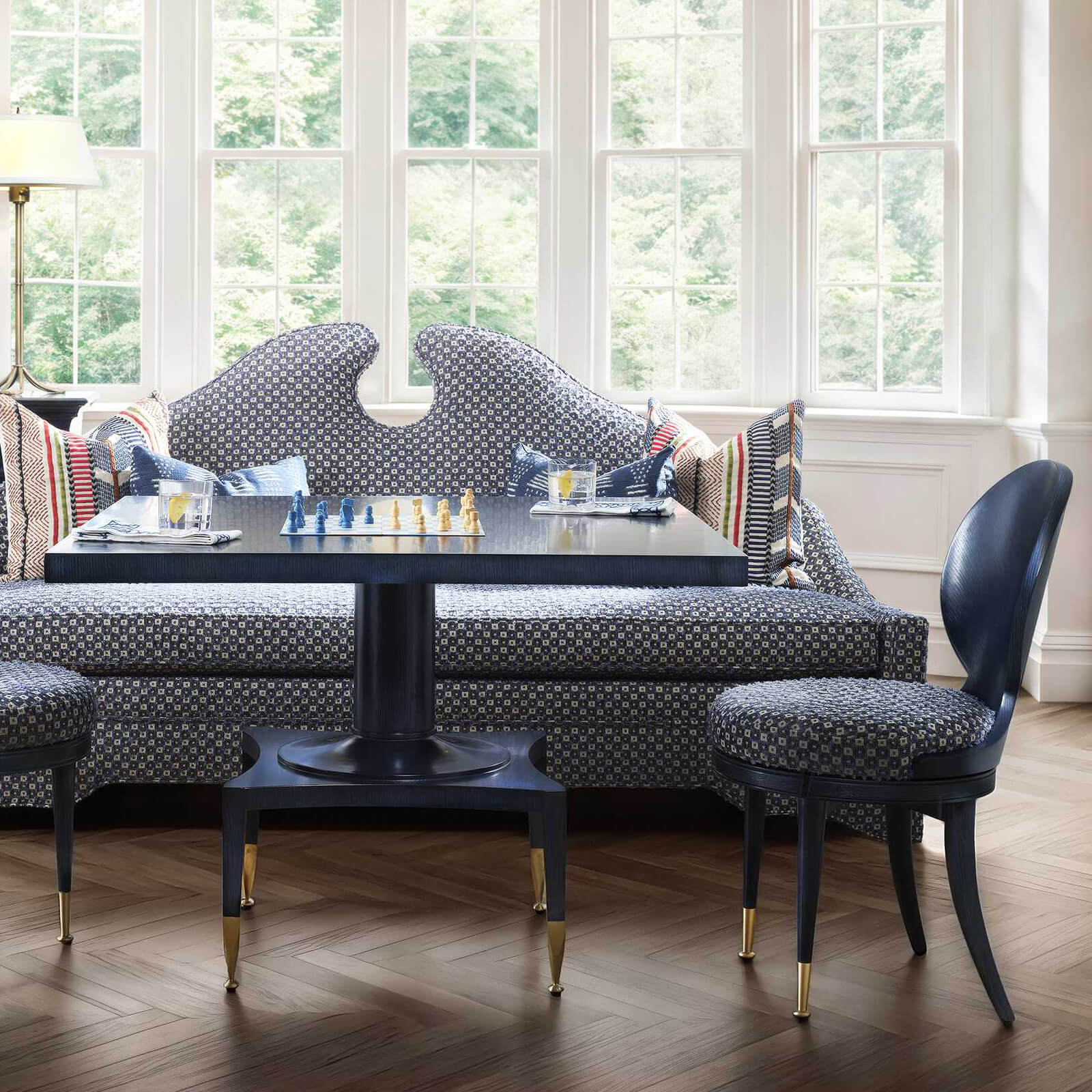 Put You On A Pedestal Game Table in True Blue by Uttermost